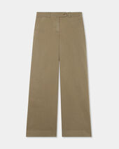 Brooks Brothers Pantalone mit weitem Bein aus elastischer Baumwolle Grün