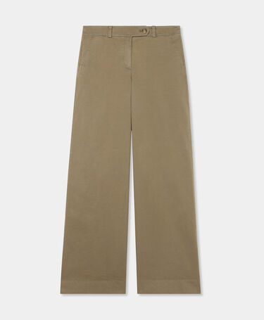 Brooks Brothers Pantalone mit weitem Bein aus elastischer Baumwolle Grün