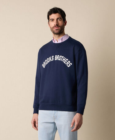 Brooks Brothers Sweat en Coton avec logo imprimé en grand Bleu Marine