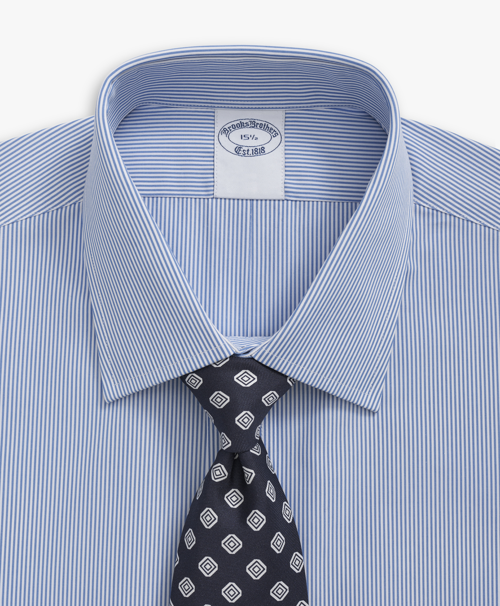  Brooks Brothers Blau Gestreiftes Regent-fit Non-iron Hemd Aus Baumwolle Mit Ainsley-kragen - Mann Formelle Hemden Blau 17h 