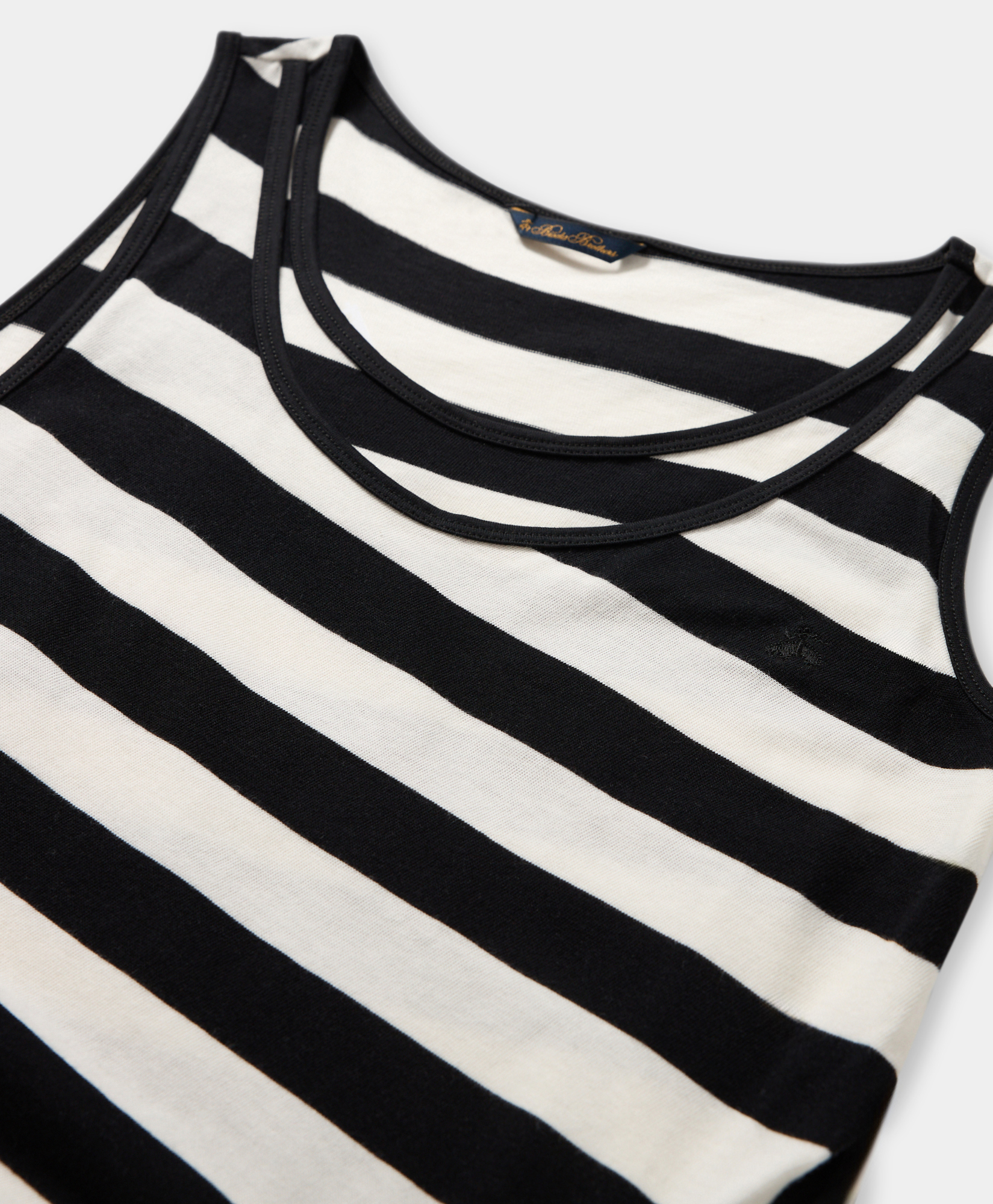  Brooks Brothers Slim Fit Striped Cotton Jersey Tank Top With Logo Embroidery - Woman Tops And Polos White Xl 
