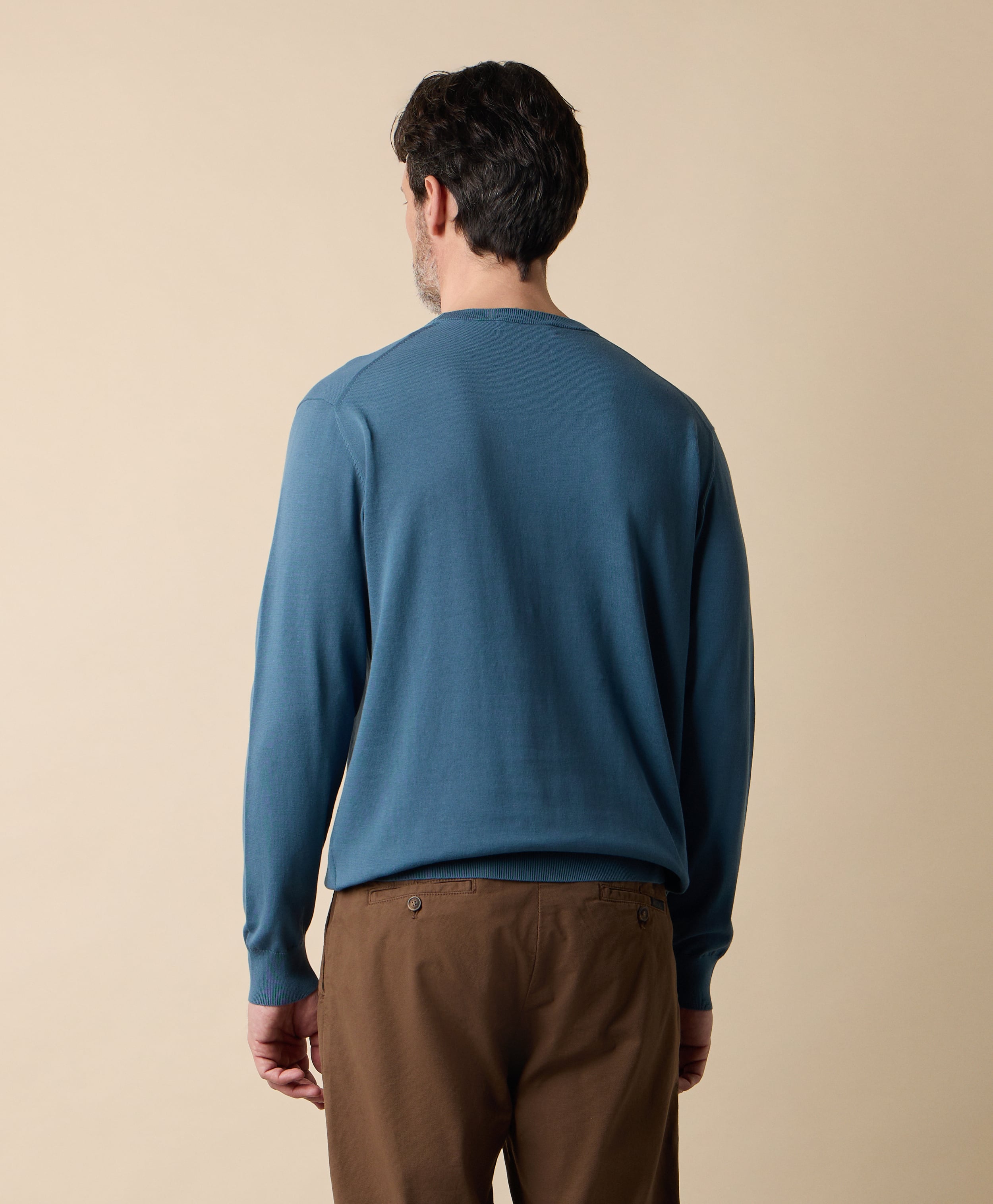  Brooks Brothers Rundhals Pullover Aus Makò-baumwolle - Mann Strickwaren Denim Xxxl 