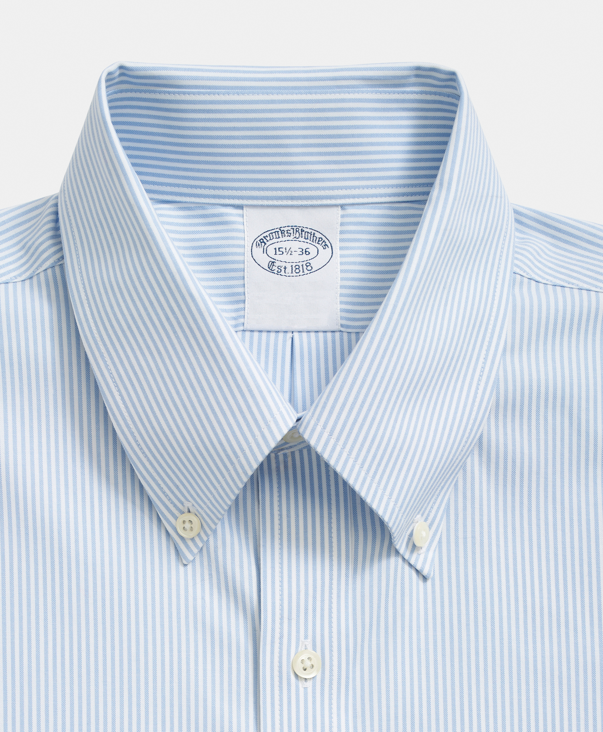  Brooks Brothers Regular Fit Non-iron Oxford Pinpoint Stretch Supima Shirt With Button Down Collar - Man Dress Shirts Hydrangea 17h 