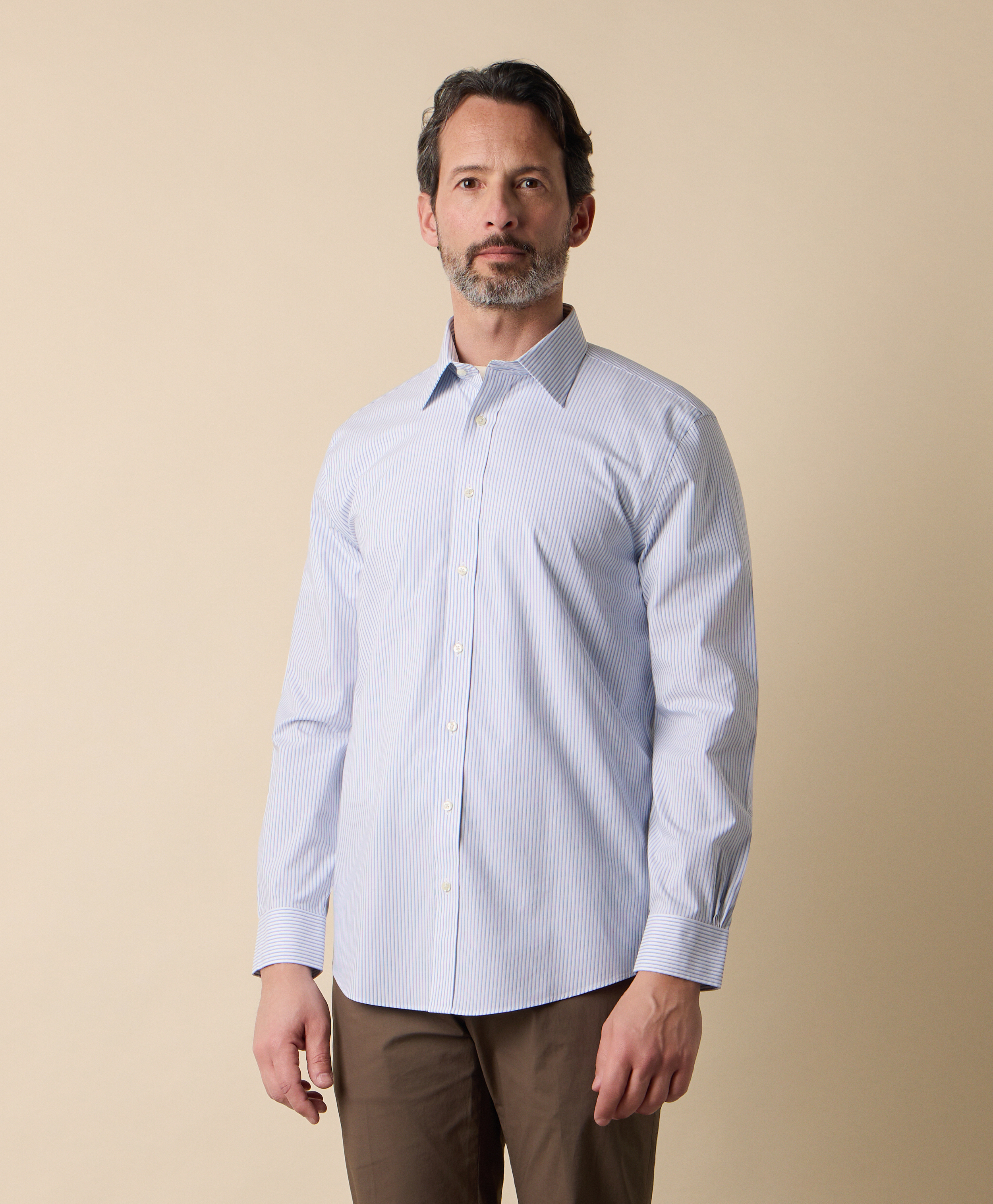  Brooks Brothers Camicia Slim Fit Non-iron In Cotone Con Collo Ainsley - Uomo Camicie Formali Blu 17h 