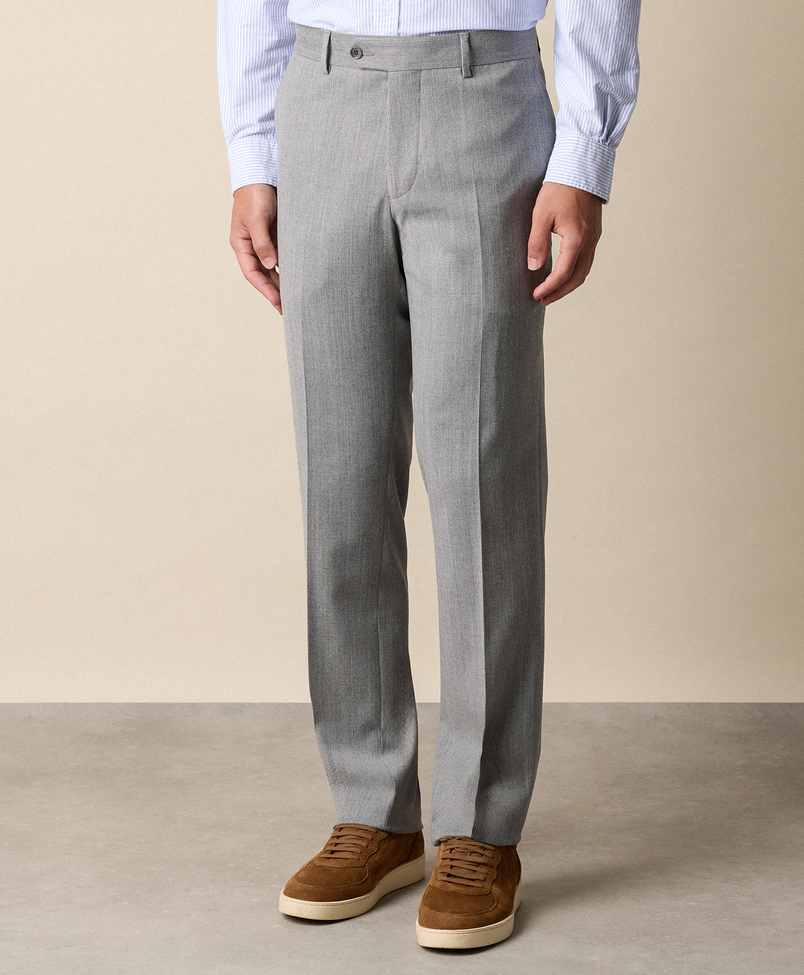 Virgin Wool Blend Trousers in Light Grey for Men | Brooks Brothers EU Virgin Wool Blend Trousers in Light Grey for Men | Brooks Brothers EU