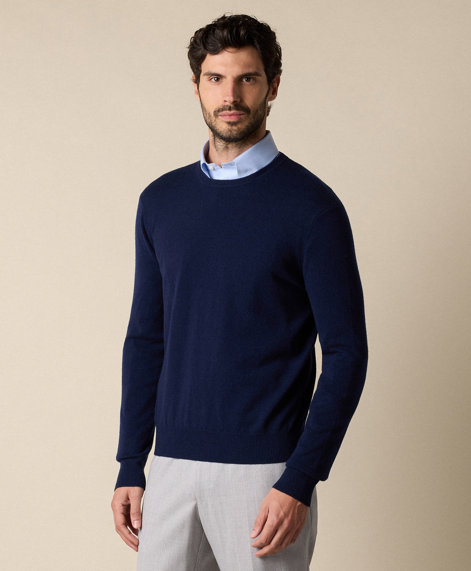  Brooks Brothers Rundhals-pullover Aus Kaschmir - Mann Strickwaren Marineblau Xxxl 