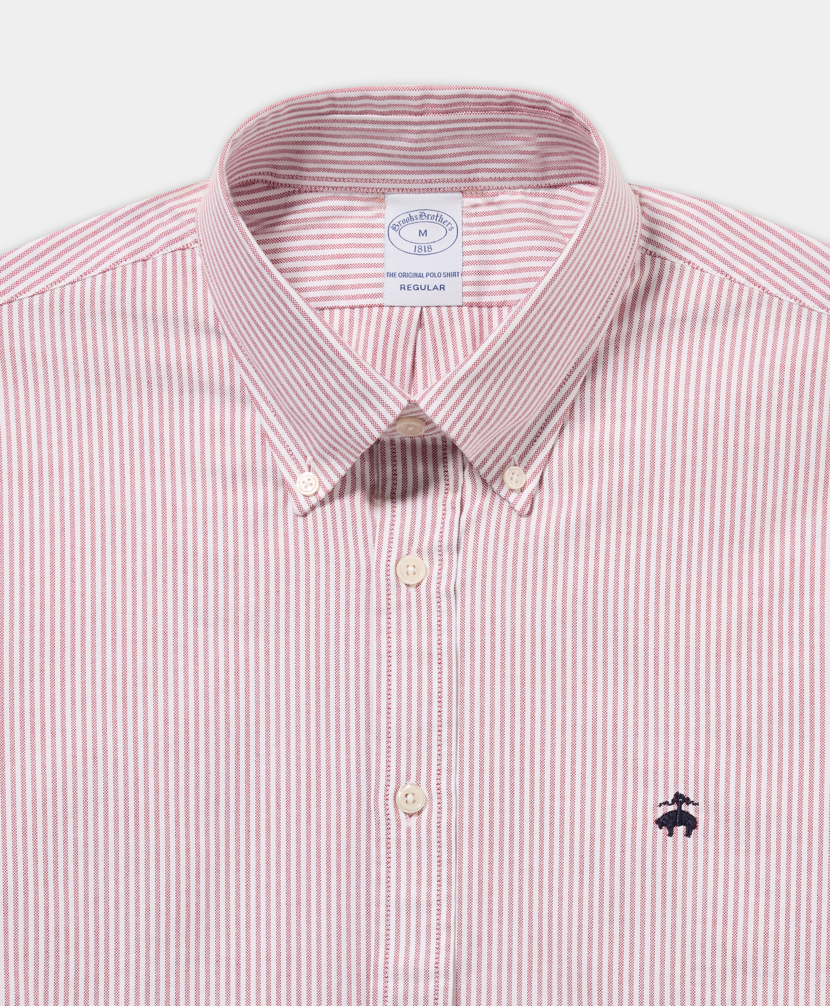  Brooks Brothers Camicia Regular Fit Oxford A Righe Con Collo Button Down - Uomo Camicie Casual Rosso Xxxl 