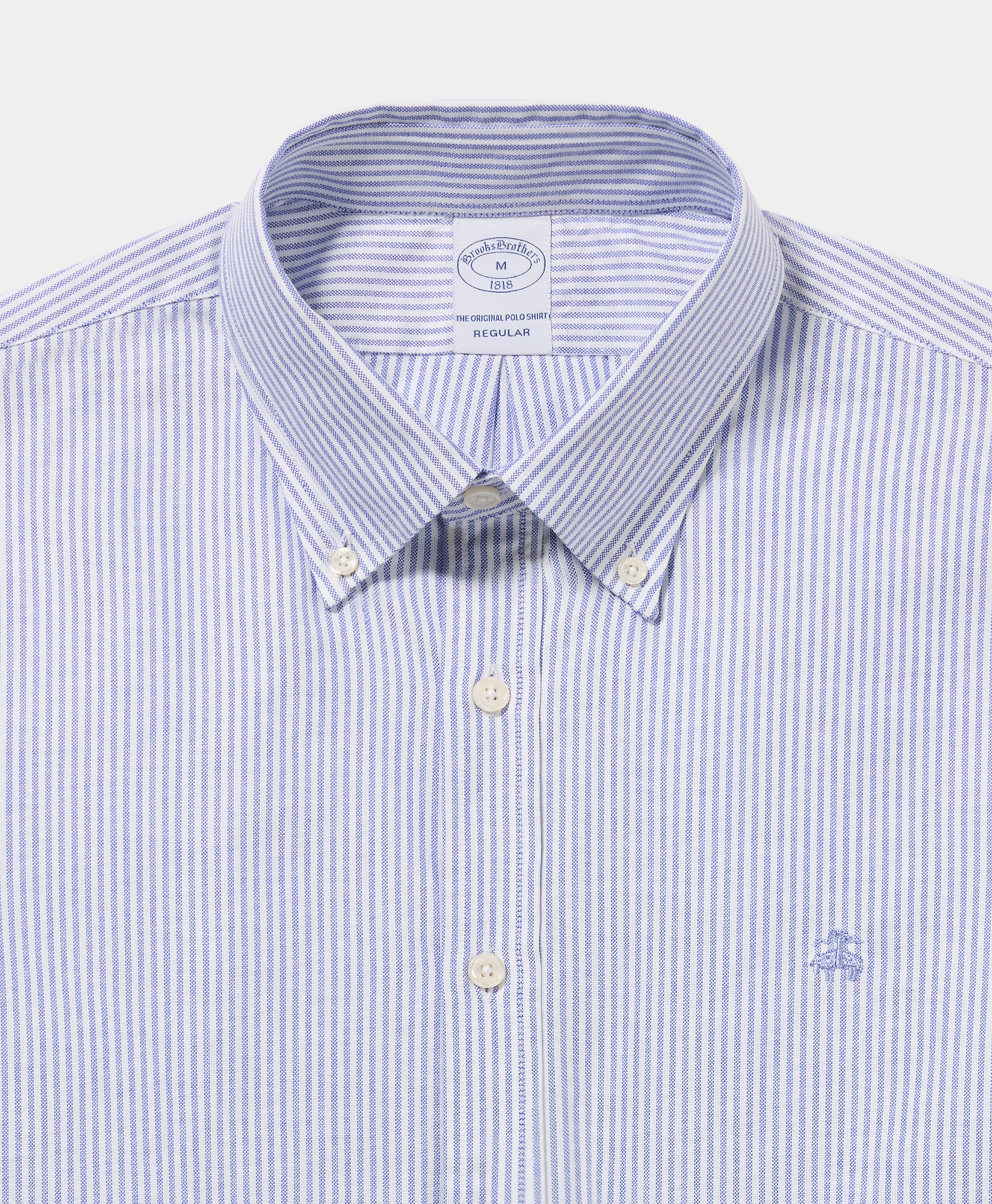  Brooks Brothers Camicia Regular Fit Oxford A Righe Con Collo Button Down - Uomo Camicie Casual Blu S 