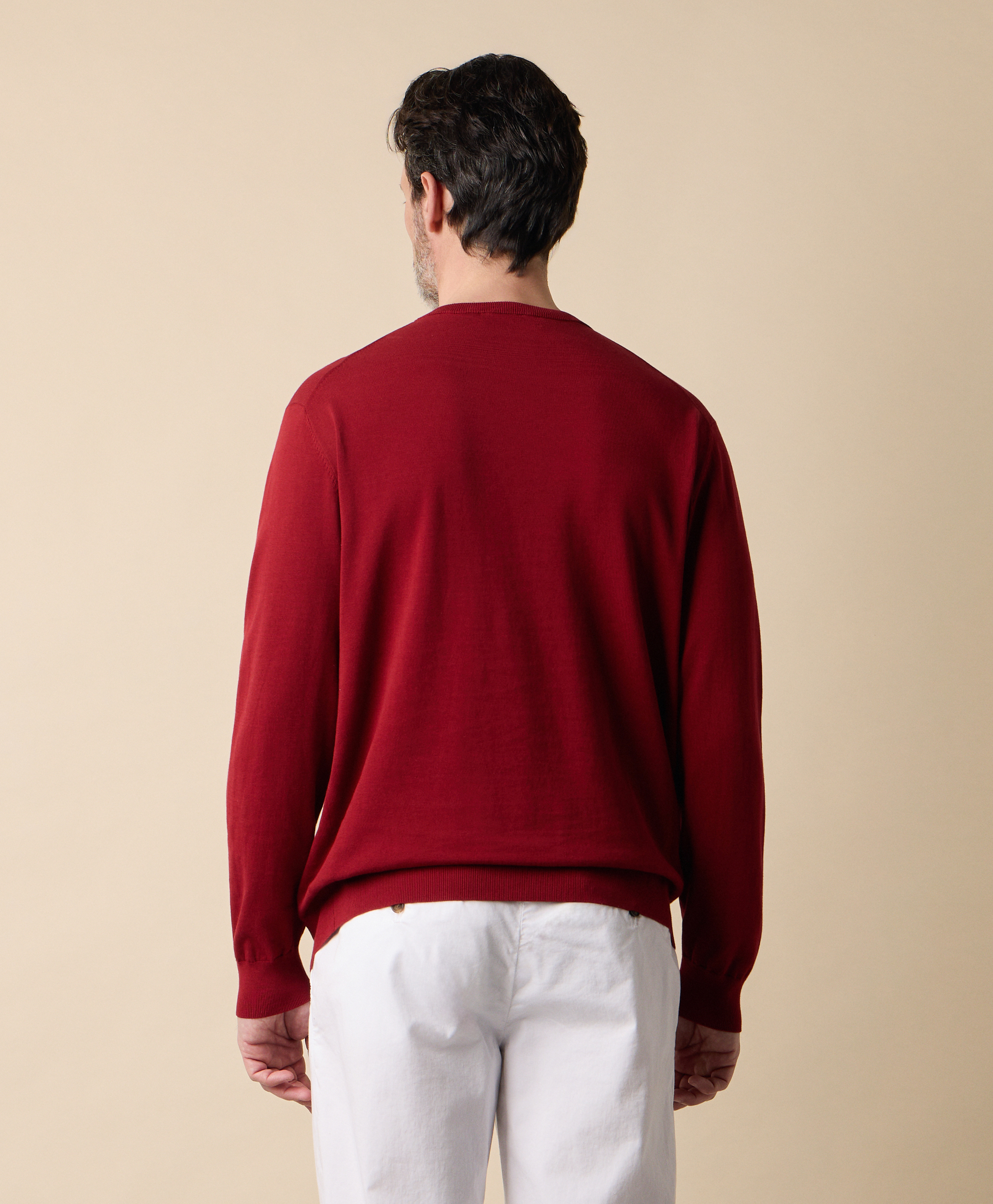  Brooks Brothers Rundhals Pullover Aus Makò-baumwolle - Mann Strickwaren Burgunderrot L 