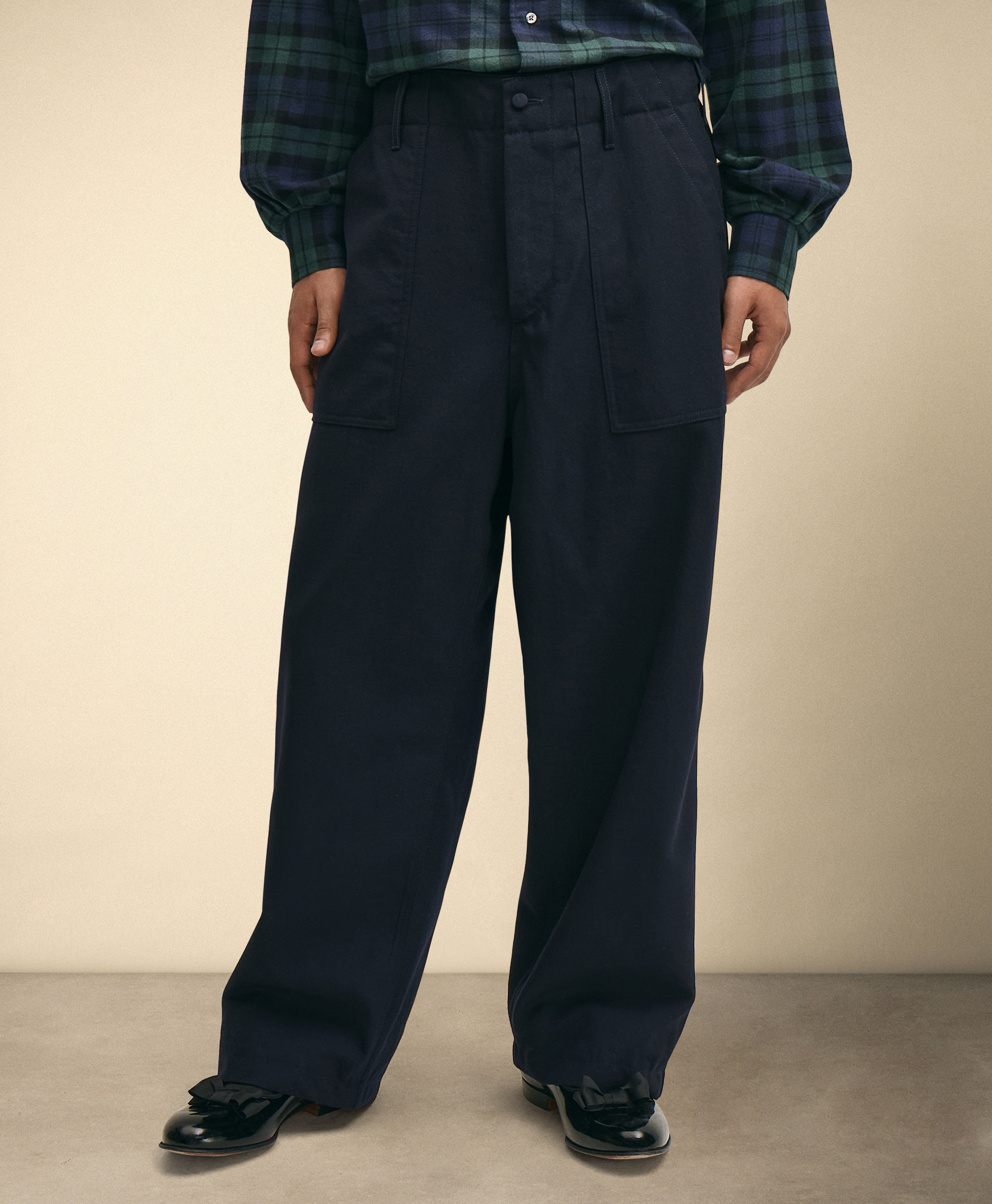  Brooks Brothers Brooks Brothers X Engineered Garments - Satin-hose Im Fatigue-stil - Mann Engineered Garments X Brooks Brothers Marineblau Xs 