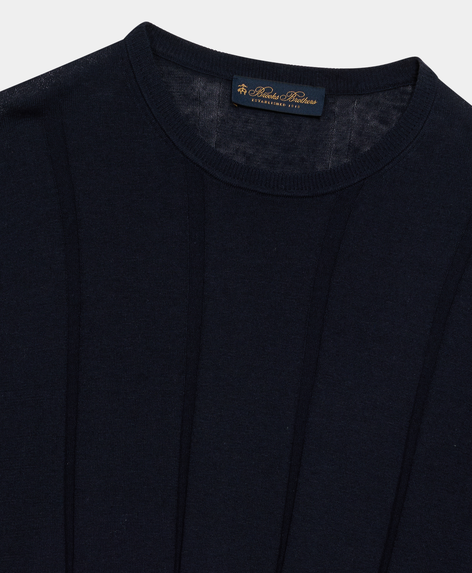 Brooks Brothers Rundhals-pullover Aus Baumwolle-leinen - Mann Strickwaren Marineblau Xl 