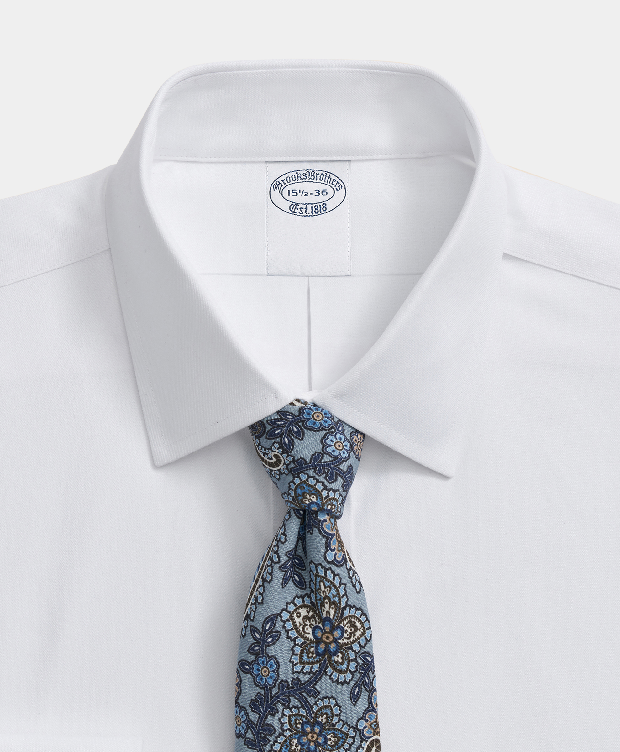  Brooks Brothers Slim Fit Non-iron Performance Shirt With Ainsley Collar - Man Dress Shirts White 16h 