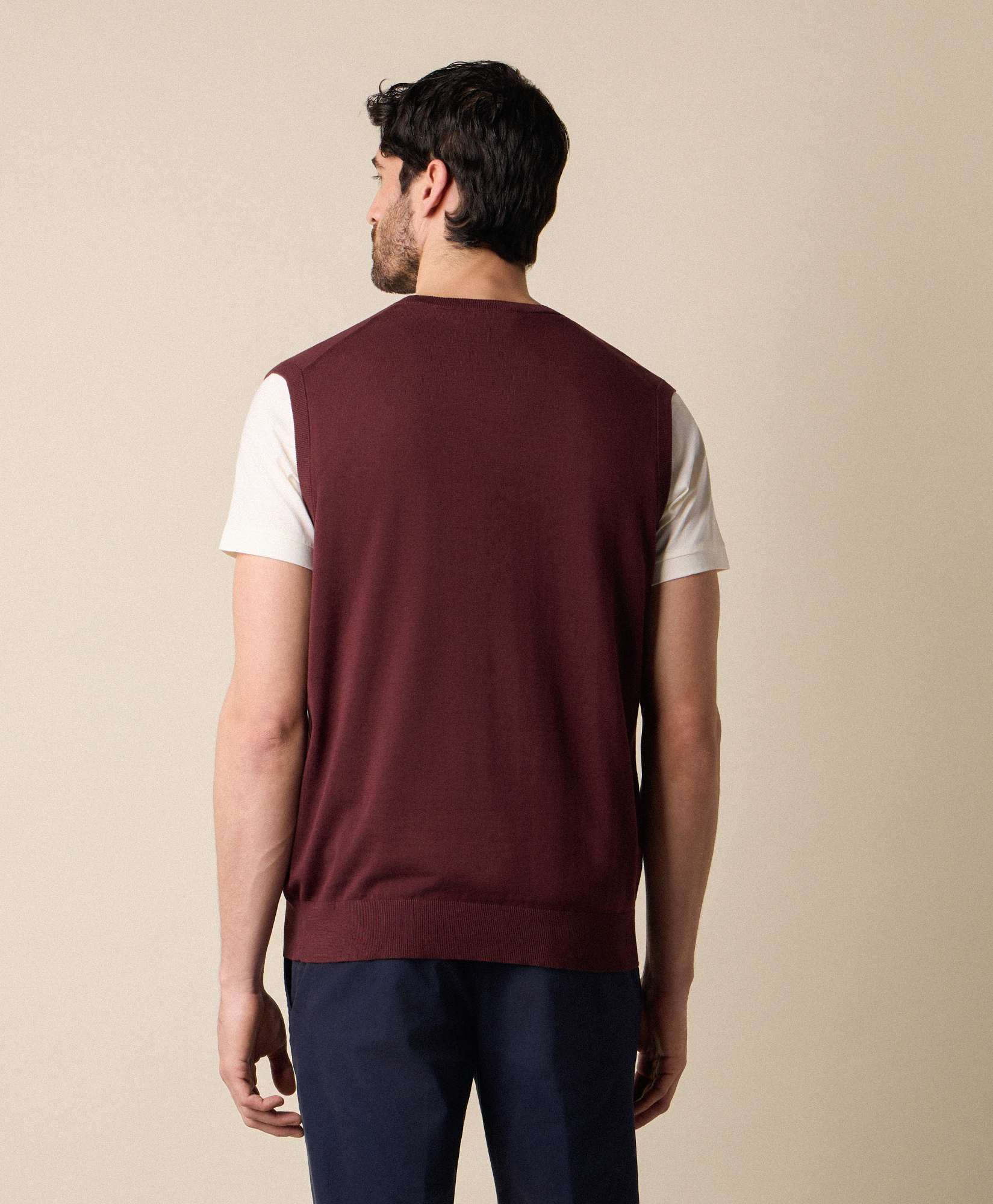  Brooks Brothers Strickweste Aus Makò-baumwolle - Mann Strickwaren Weinrot S 