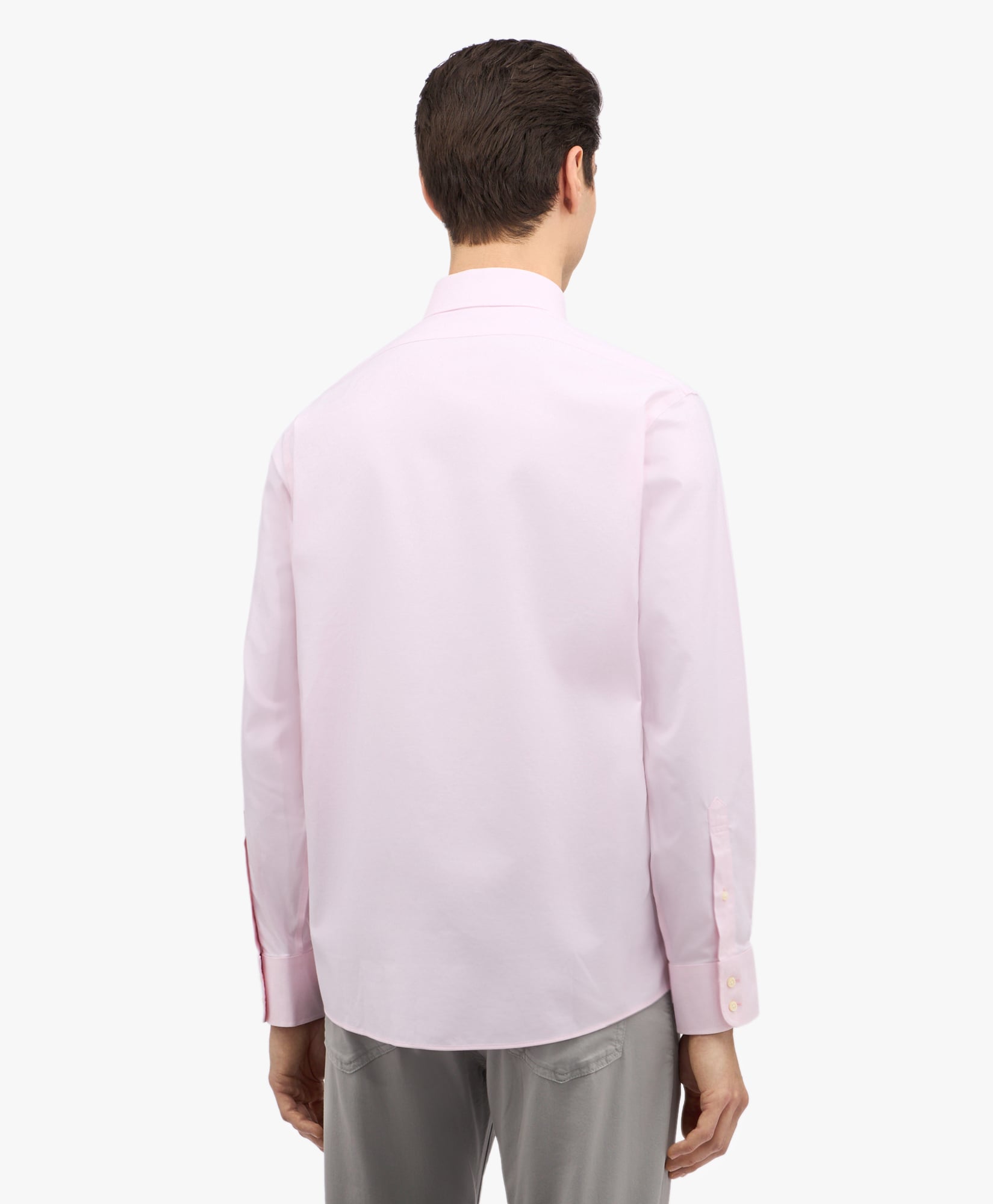  Brooks Brothers Pastel Pink Regular Fit Non-iron Dress Shirt With Ainsley Collar - Man Dress Shirts Pastel Pink 18 