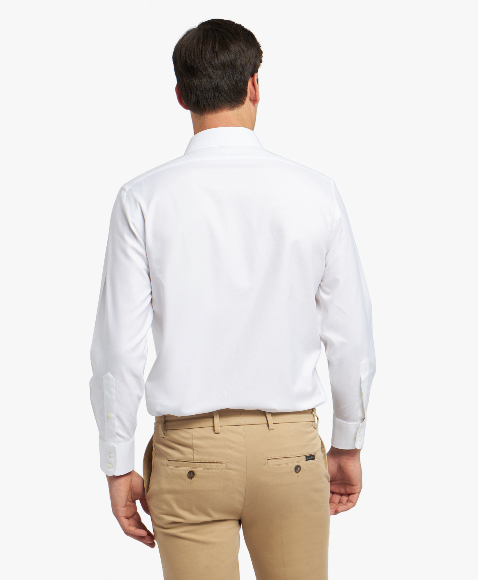  Brooks Brothers Slim Fit Non-iron Stretch Twill Supima Shirt With Ainsley Collar - Man Dress Shirts White 17 
