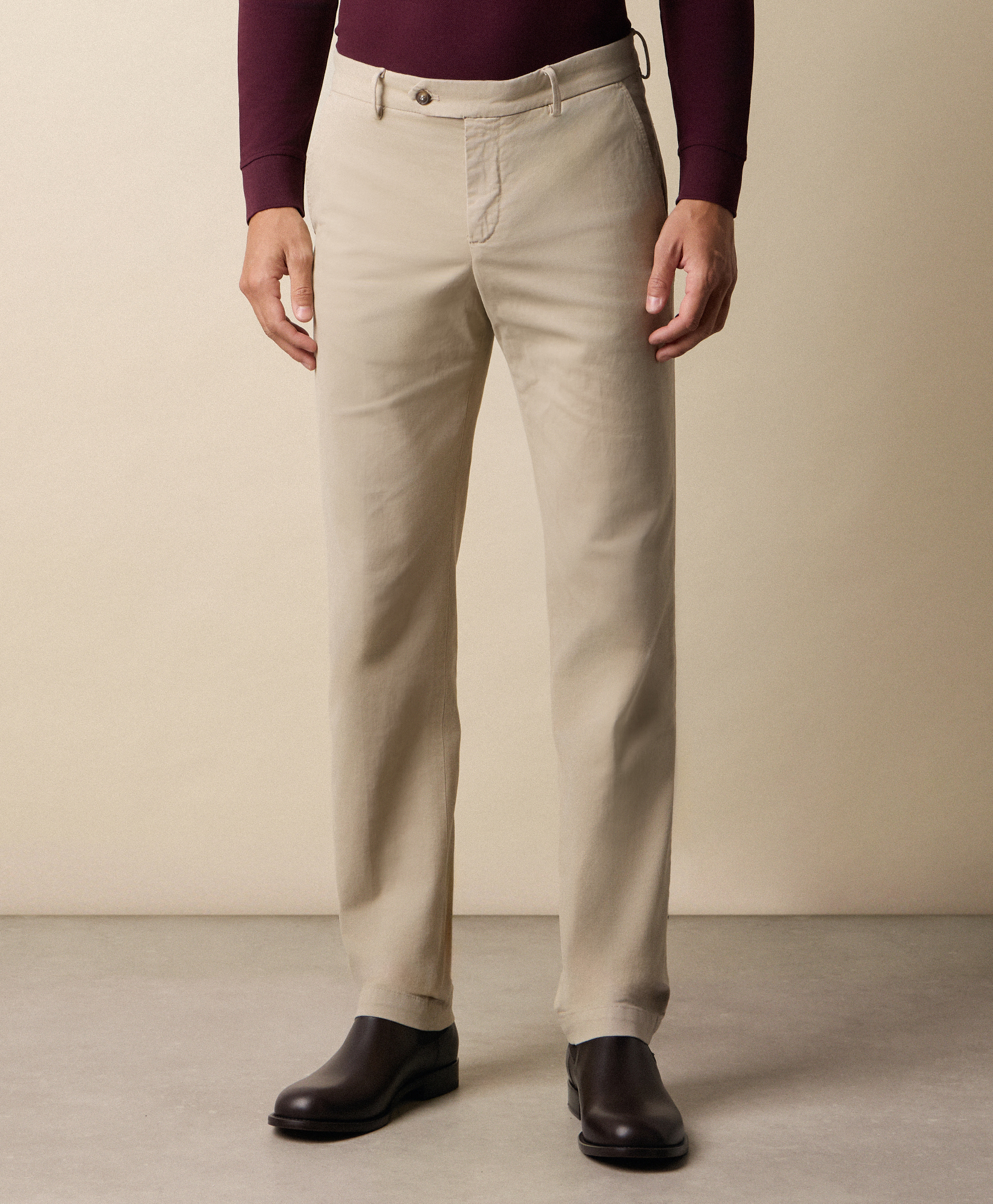  Brooks Brothers Regular Fit Chino Aus Stretch-baumwolle Microtwill - Mann Freizeit-hosen Steingrau 30 