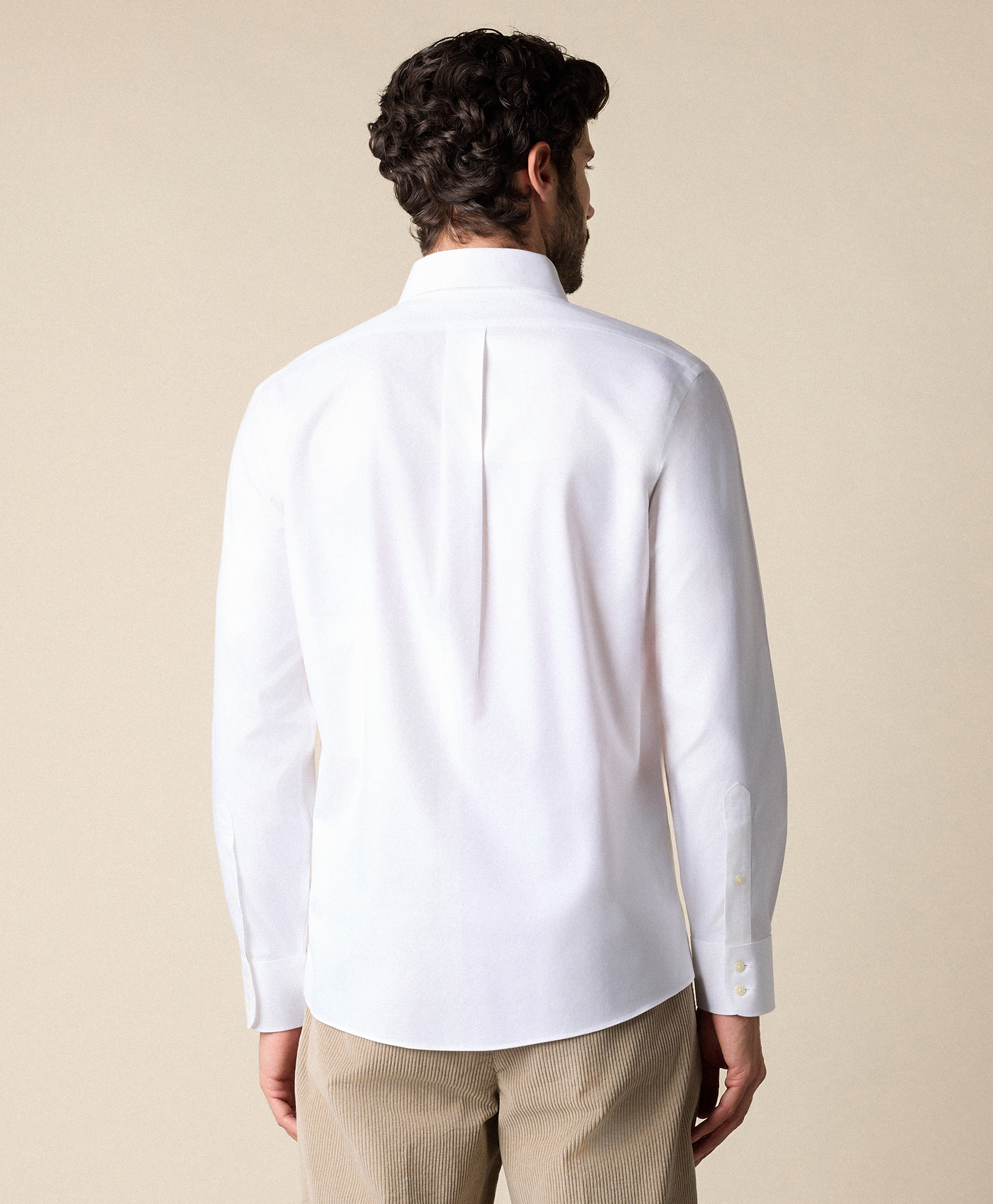  Brooks Brothers White Slim Fit Non-iron Stretch Supima Cotton Twill Dress Shirt With Button Down Collar - Man Dress Shirts White 16 