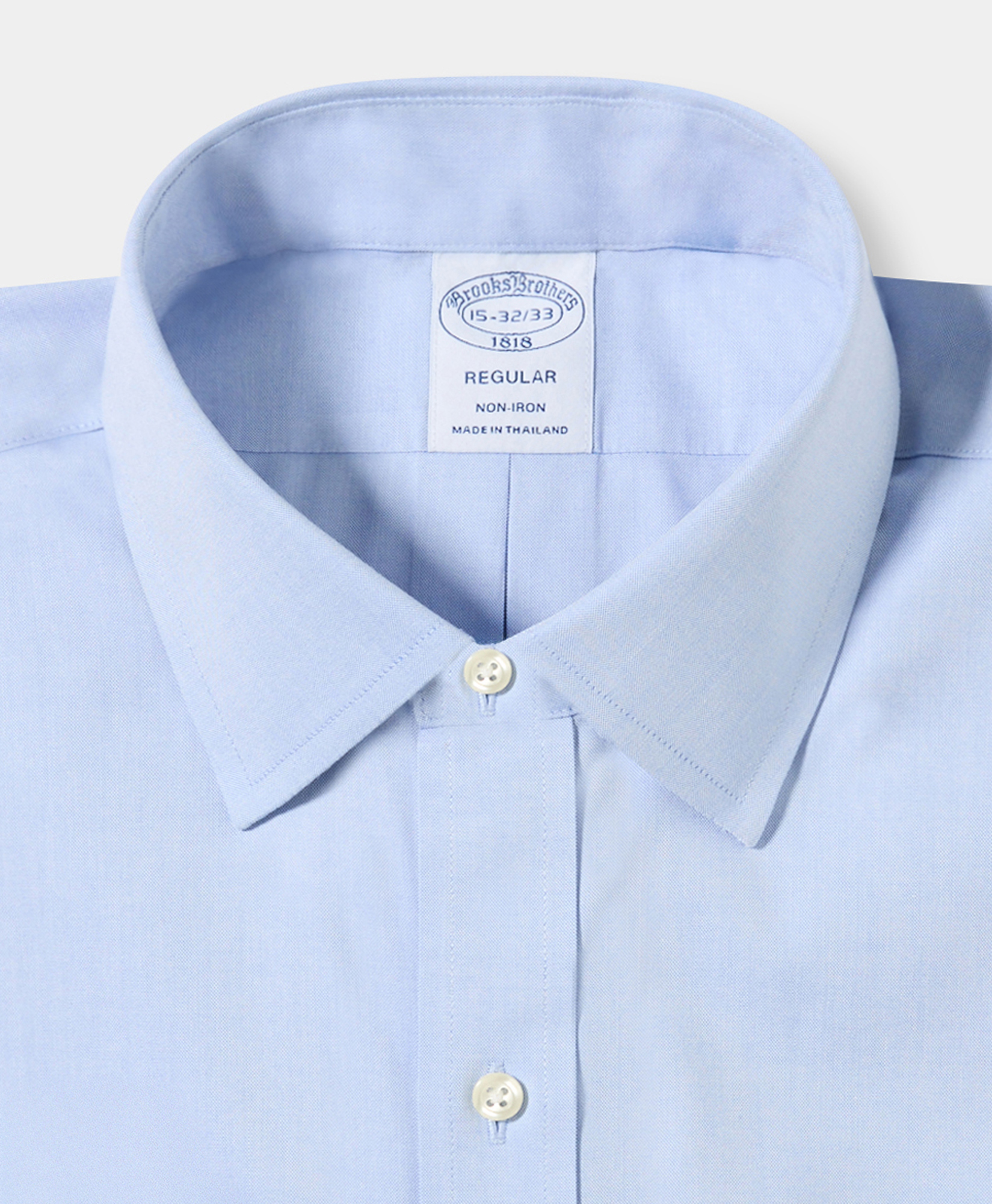 Brooks Brothers Regular Fit Non-iron Oxford Pinpoint Shirt With Ainsley Collar - Man Dress Shirts Light Blue 18 