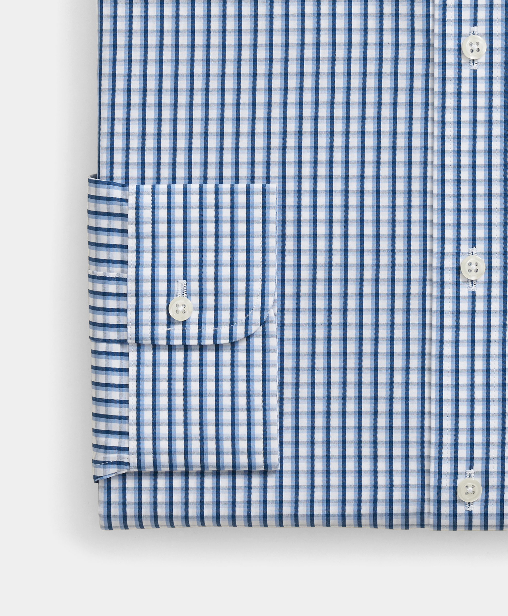  Brooks Brothers Regular Fit Regenerative Cotton Checked Shirt With Ainsley Collar - Man Dress Shirts Blue 15 