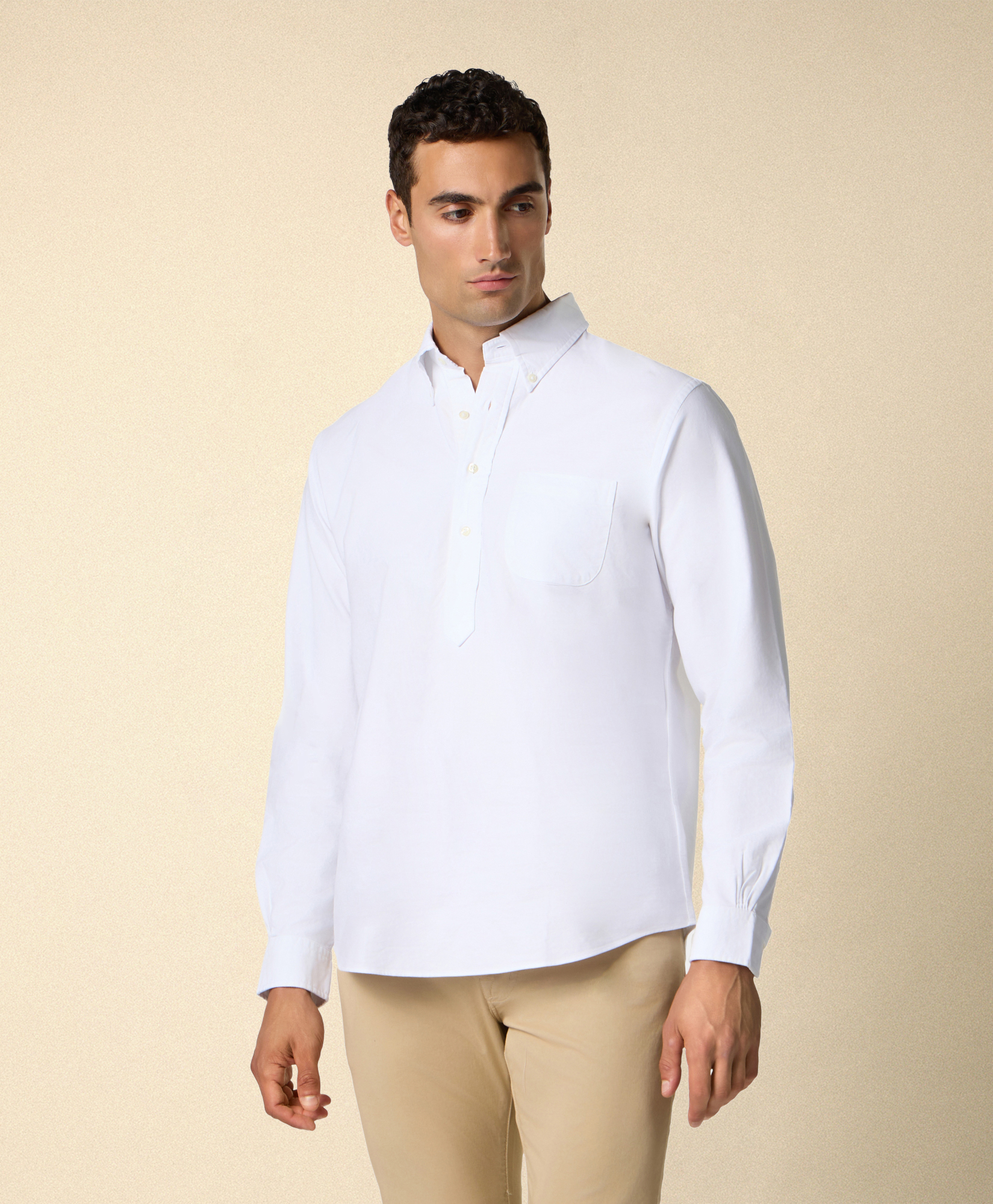  Brooks Brothers Camicia Regular Fit In Oxford Lavato Con Collo Button Down - Uomo Camicie Casual Bianco L 