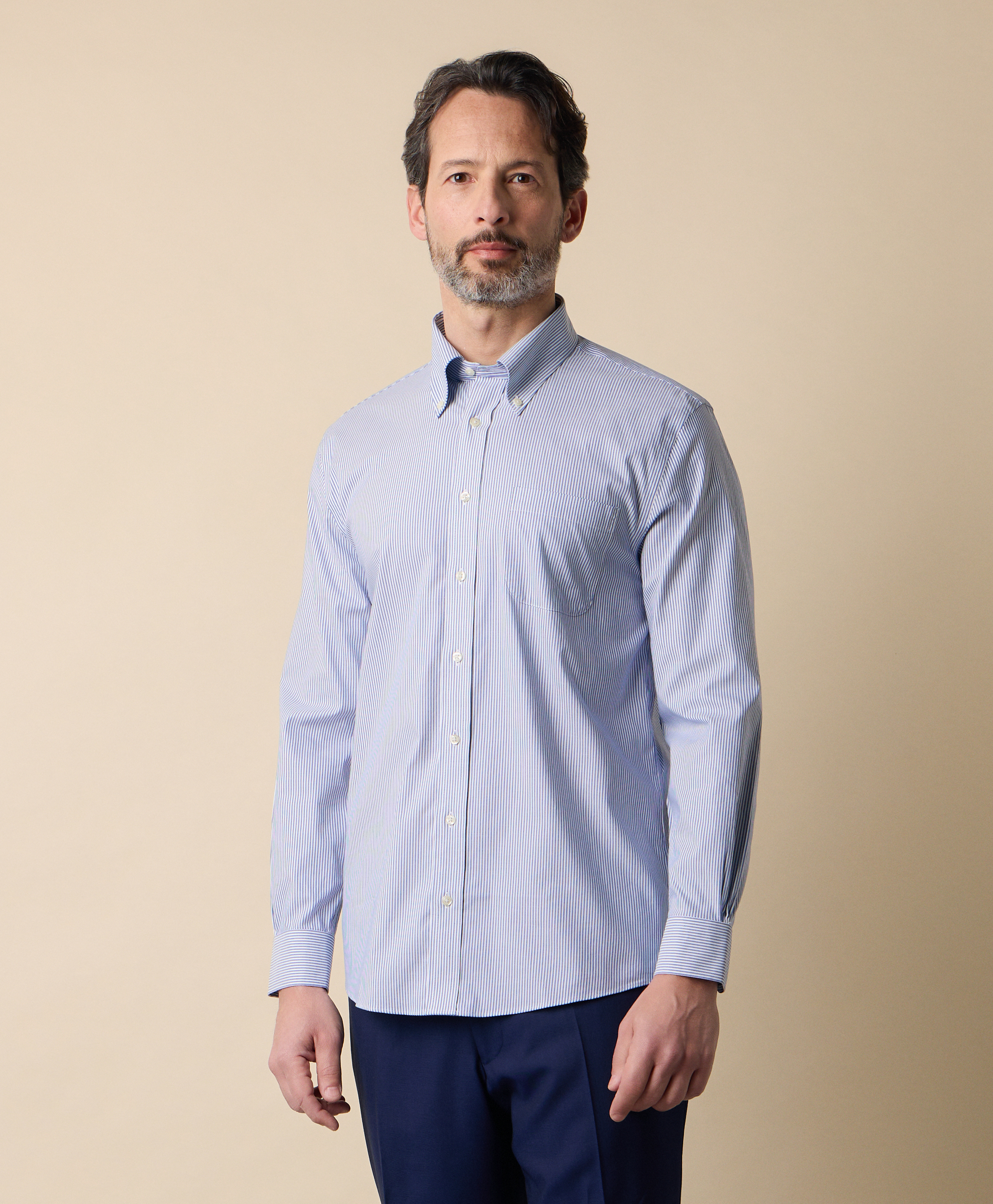  Brooks Brothers Camicia Slim Fit Non-iron Oxford Con Collo Button Down - Uomo Camicie Formali Blu 18 