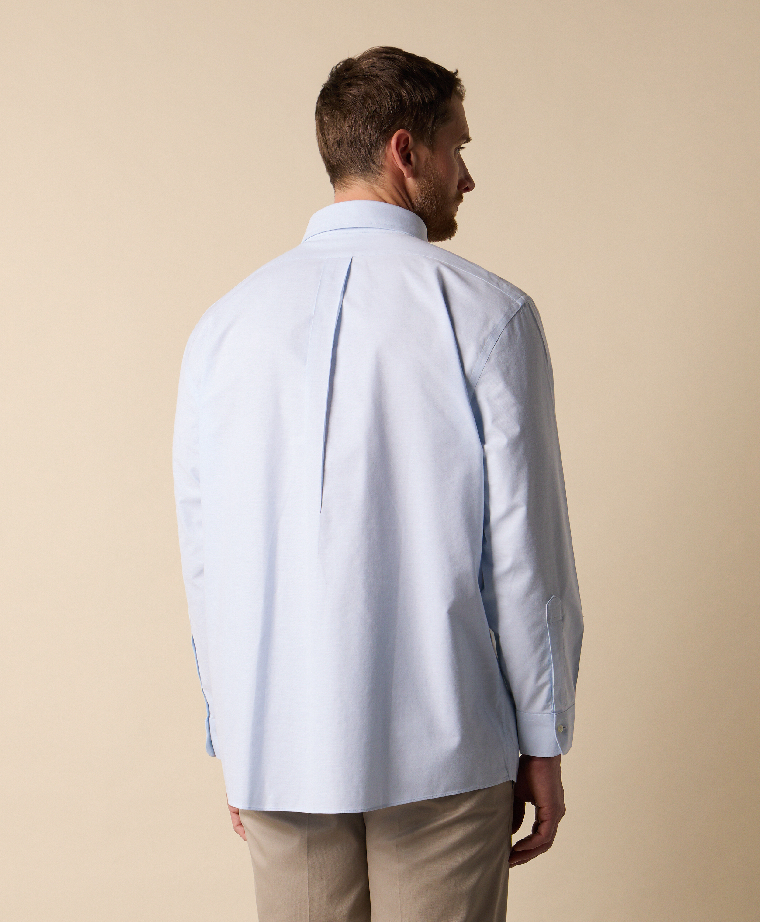  Brooks Brothers Light Blue Slim Fit Non-iron Stretch Cotton Shirt With Button-down Collar - Man Dress Shirts Pastel Blue 16 