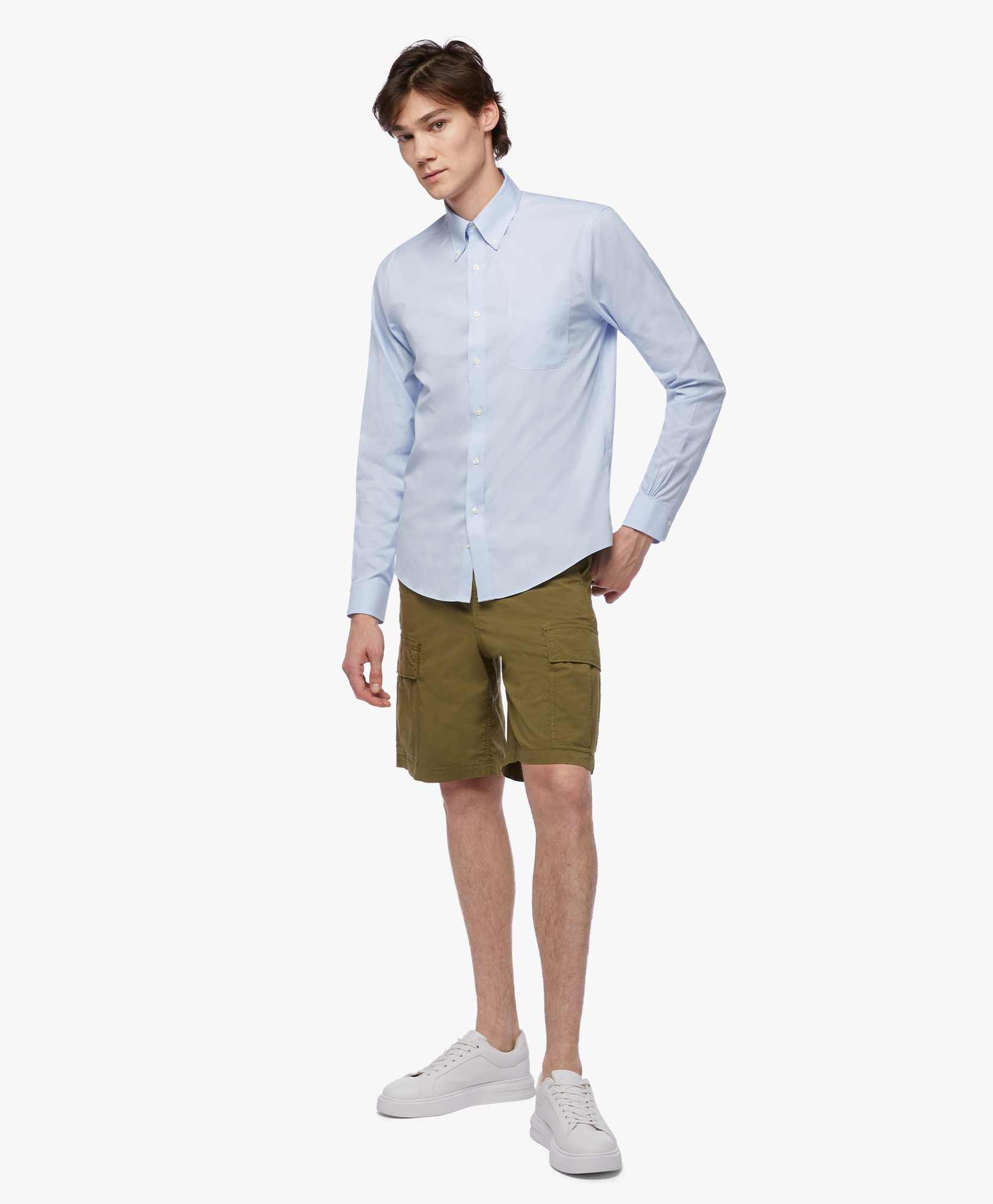  Brooks Brothers Regular Fit Non-iron Supima Oxford Pinpoint Shirt With Button Down Collar - Man Dress Shirts Light Blue 20 