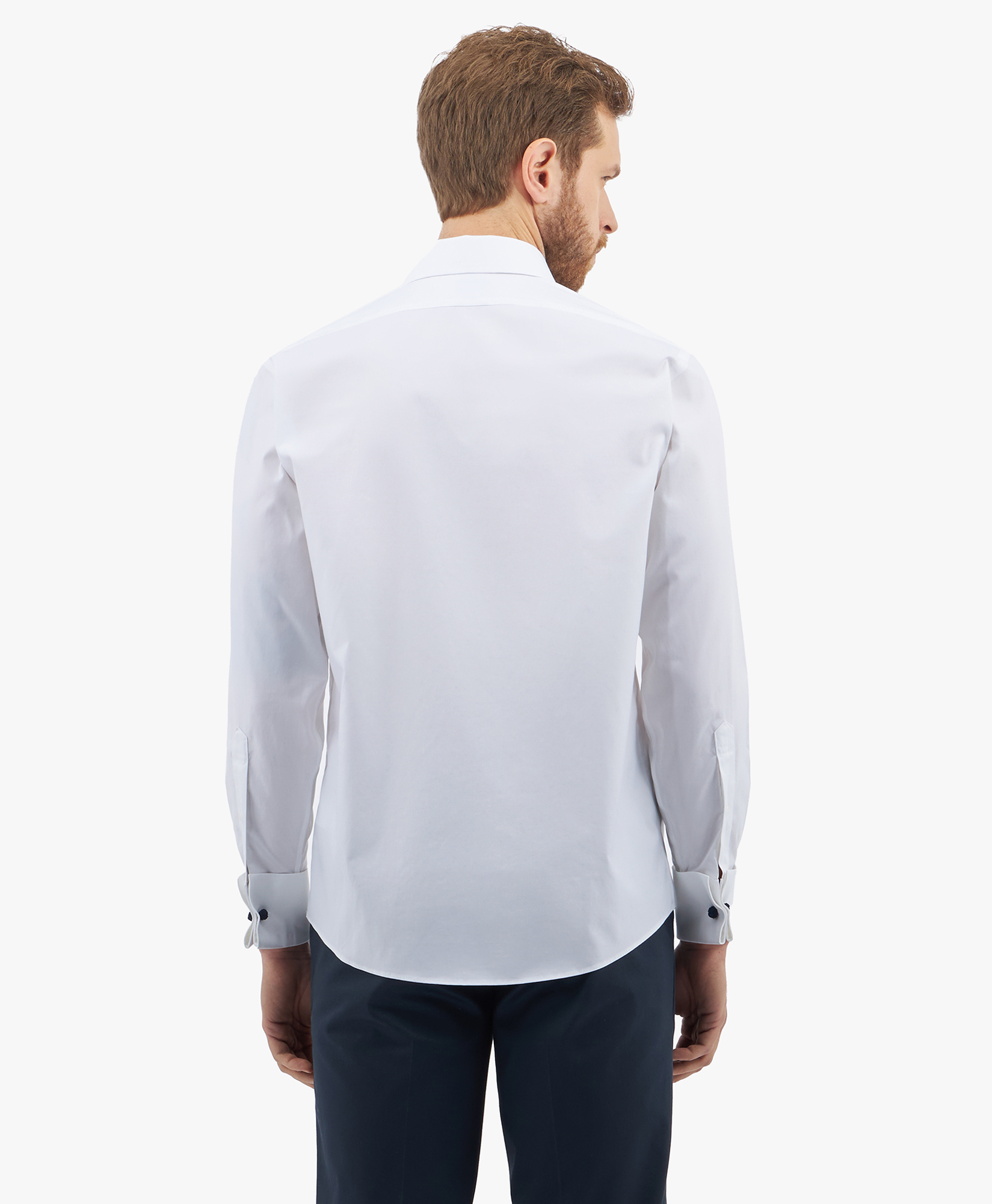  Brooks Brothers White Regular Fit Non-iron Stretch Cotton Dress Shirt With Ainsley Collar - Man Dress Shirts White 16 