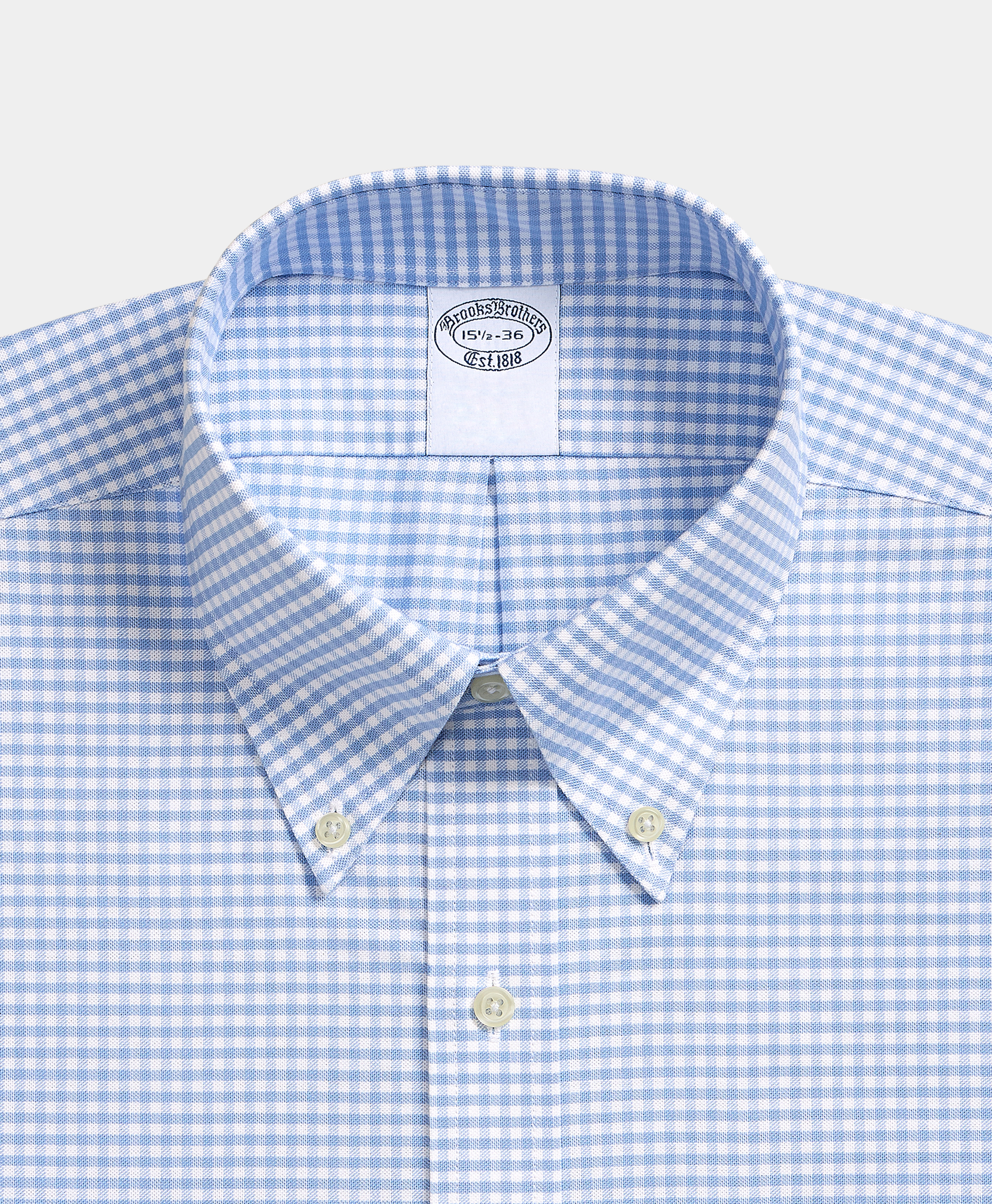  Brooks Brothers Regular Fit Non-iron Oxford Shirt With Button Down Collar - Man Dress Shirts Blue 15 