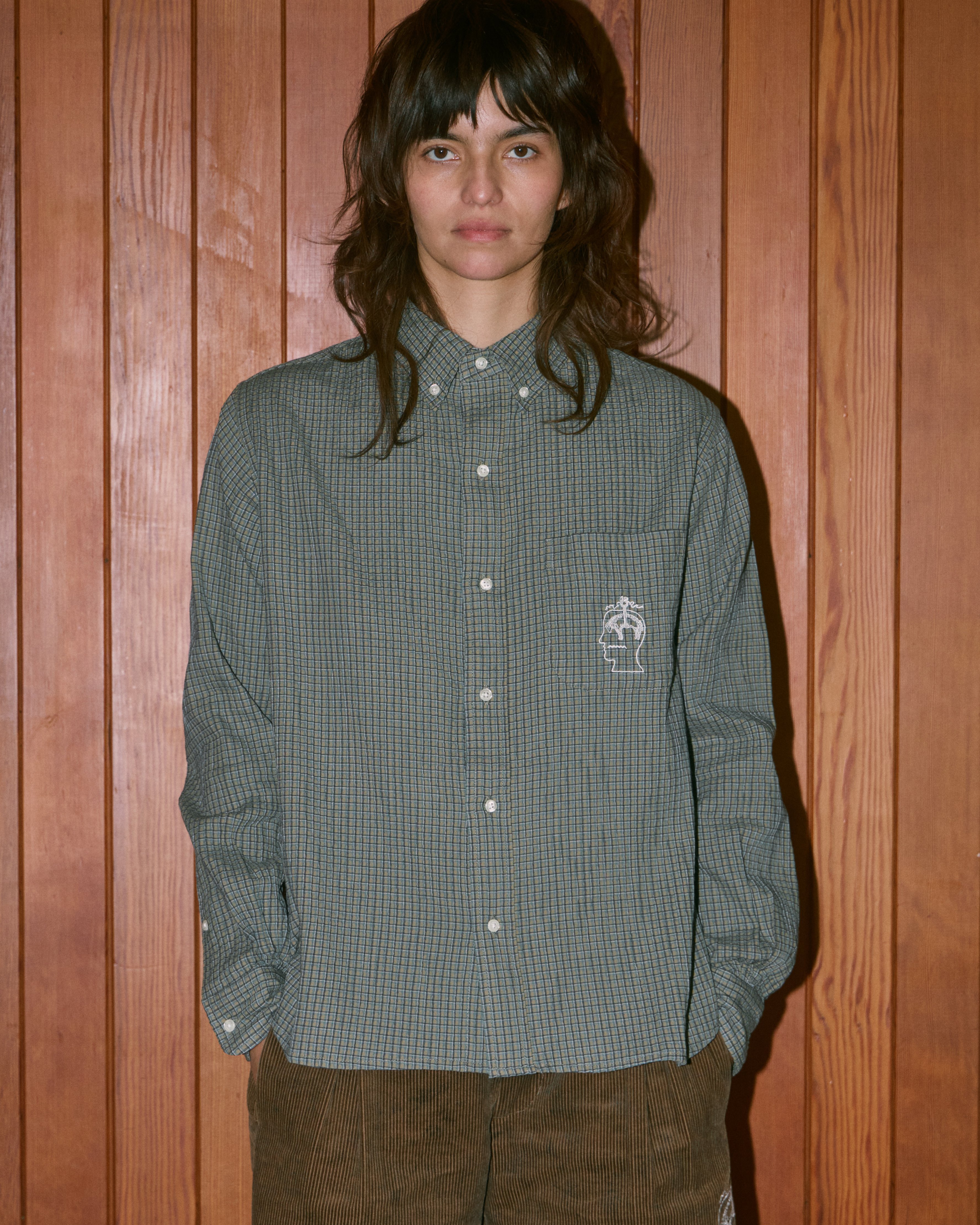  Brooks Brothers Brain Dead X Brooks Brothers California Check Oxford Button Up Shirt - Man Brain Dead X Brooks Brothers Green S 