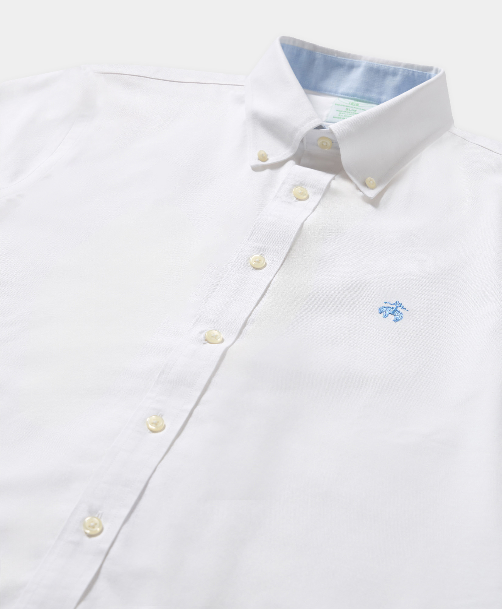  Brooks Brothers Camicia Slim Fit In Oxford Non-iron Con Collo Button Down - Uomo Camicie Casual Bianco L 