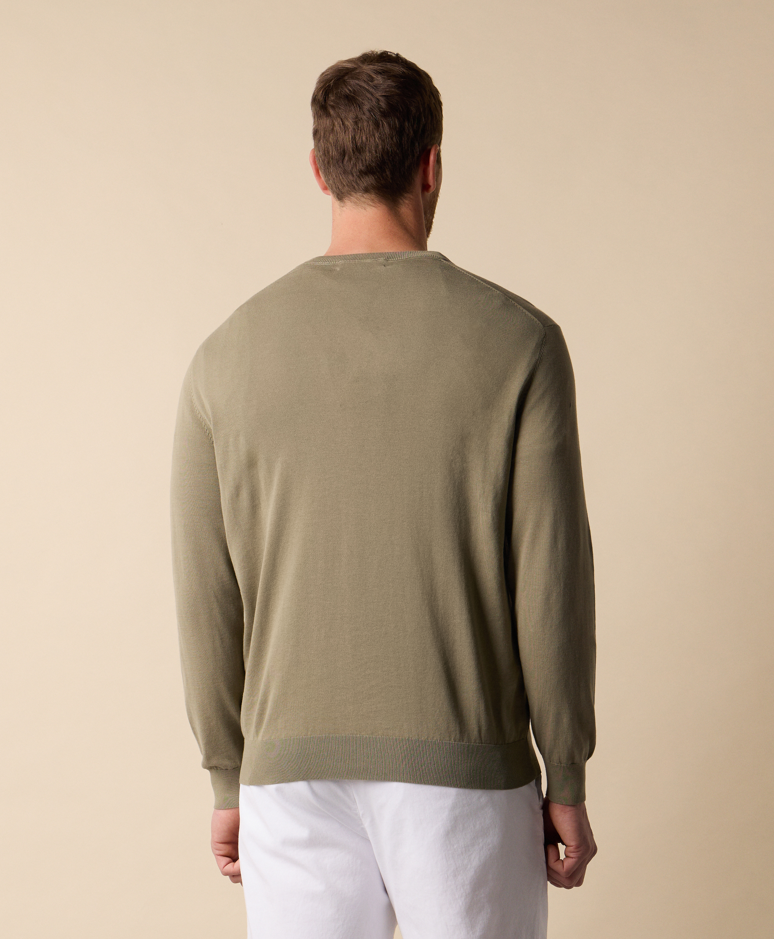  Brooks Brothers Rundhals Pullover Aus Makò-baumwolle - Mann Strickwaren Oliv Xl 