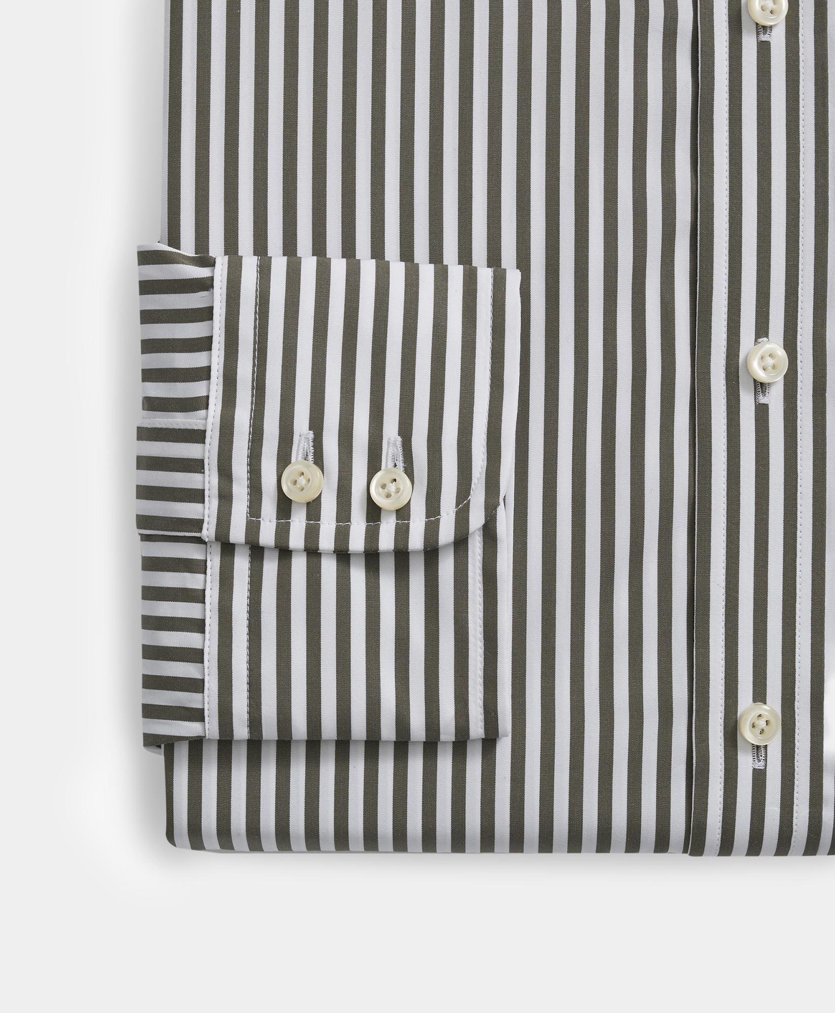  Brooks Brothers Striped Regular Fit Thomas Mason Dress Shirt With English Spread Collar - Man Dress Shirts Olive 15h 