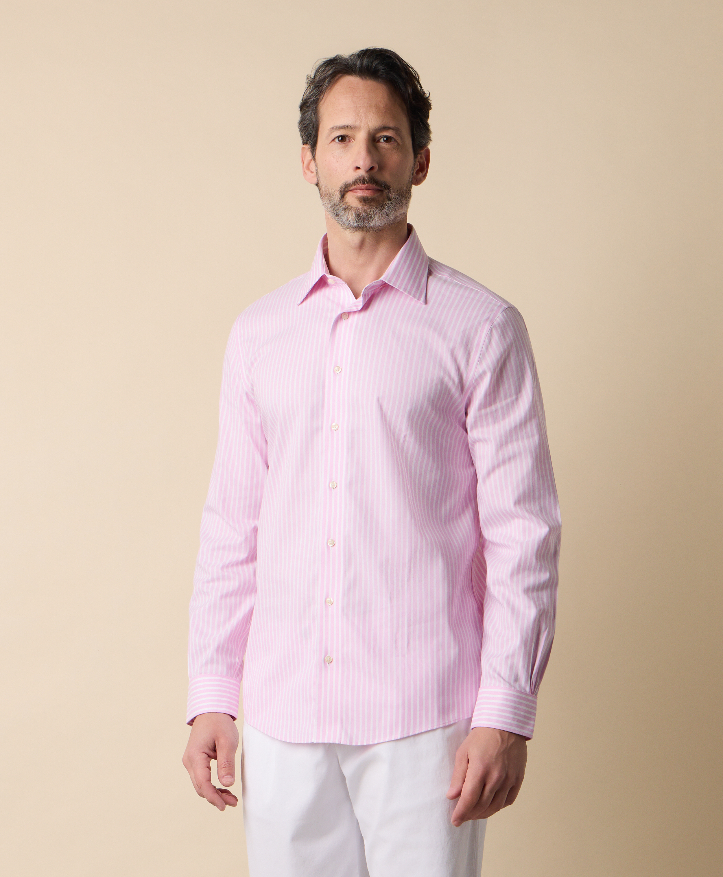  Brooks Brothers Camicia Slim Fit Non-iron Performance Con Collo Ainsley - Uomo Camicie Formali Rosa 17h 