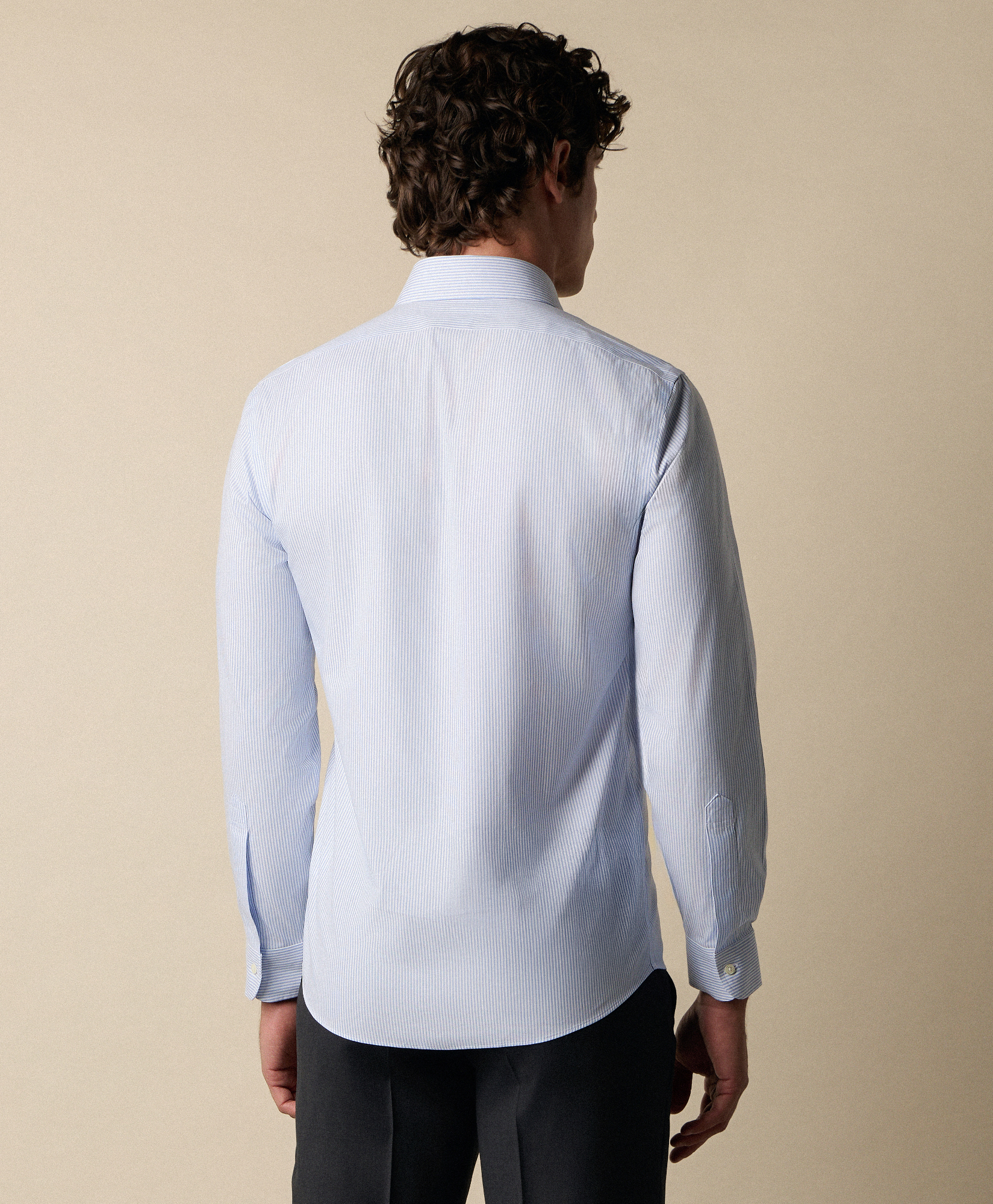  Brooks Brothers Slim Fit Non-iron Striped Oxford Pinpoint Shirt With Button Down Collar - Man Dress Shirts Hydrangea 18 