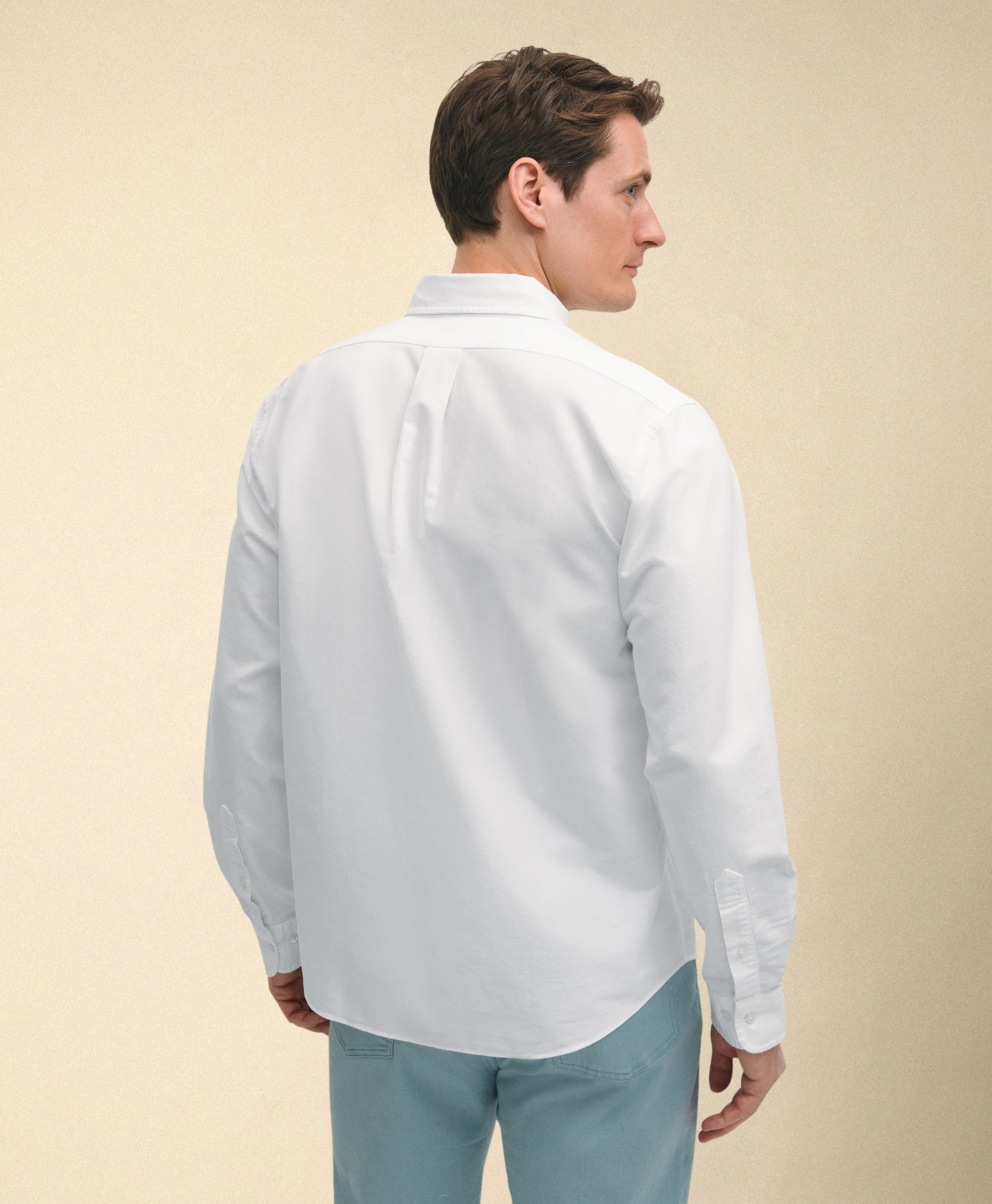  Brooks Brothers Oxford-hemd In Gewaschenem Regular Fit Mit Button Down Kragen - Mann Casual-hemd Weiß M 