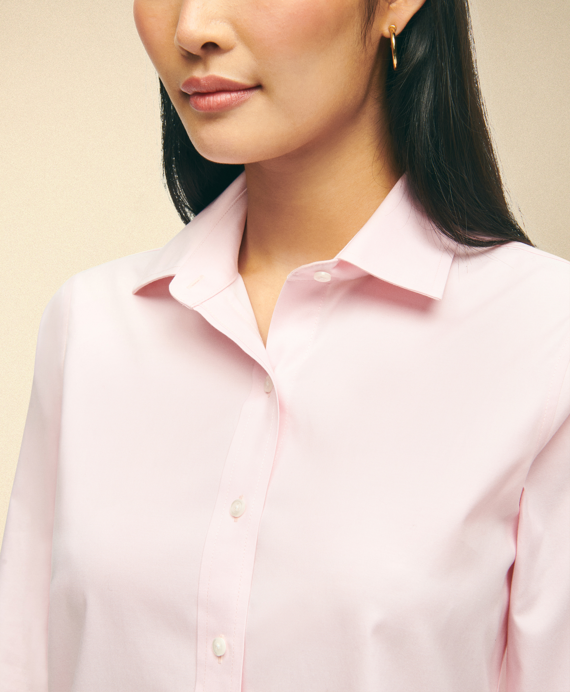  Brooks Brothers Classic Fit Non-iron Oxford Pinpoint Supima Shirt With Forward Point Collar - Woman Shirts And Blouses Pink 0 