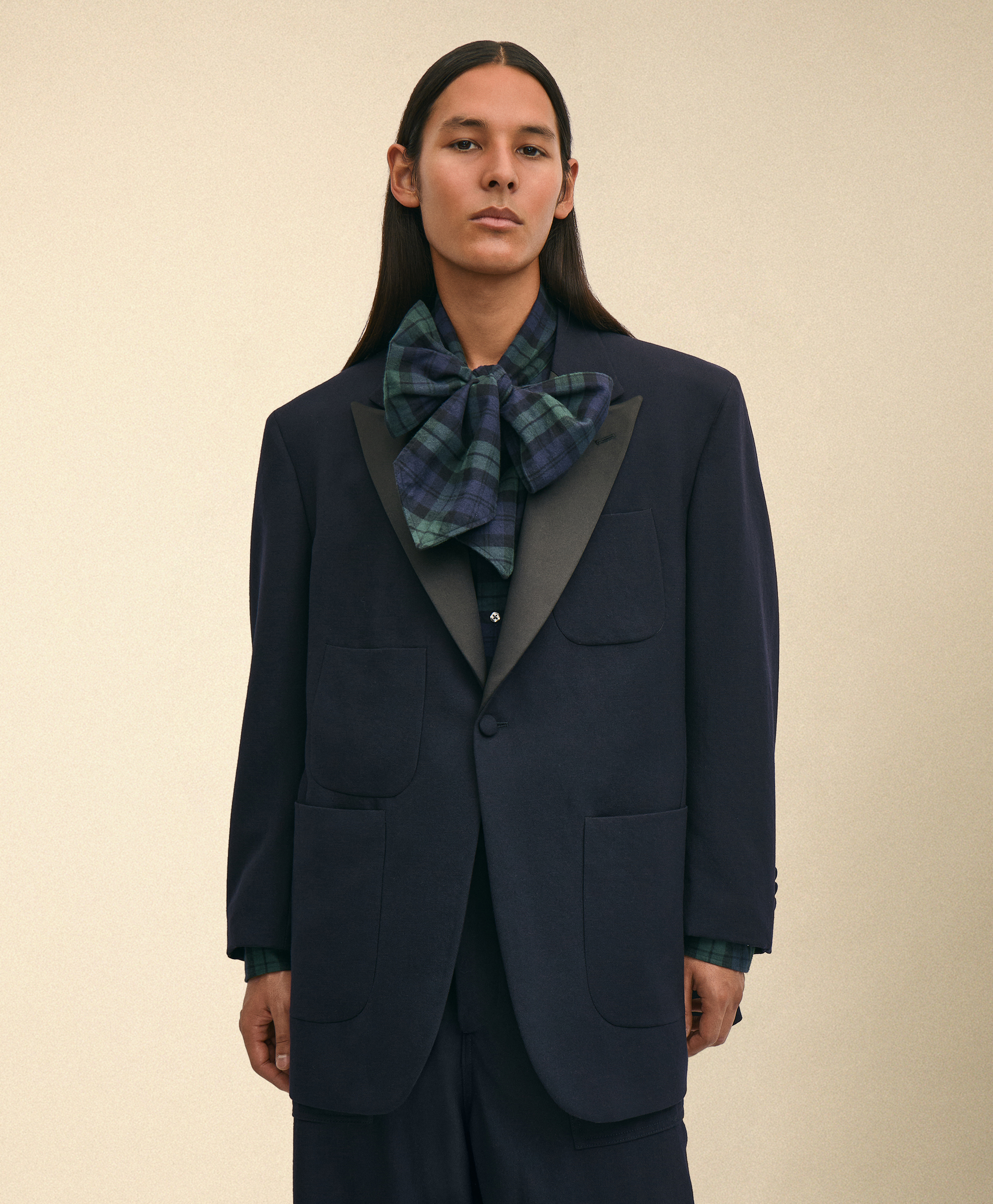  Brooks Brothers Brooks Brothers X Engineered Garments - Smokingjacke Aus Wolle - Mann Engineered Garments X Brooks Brothers Marineblau M 