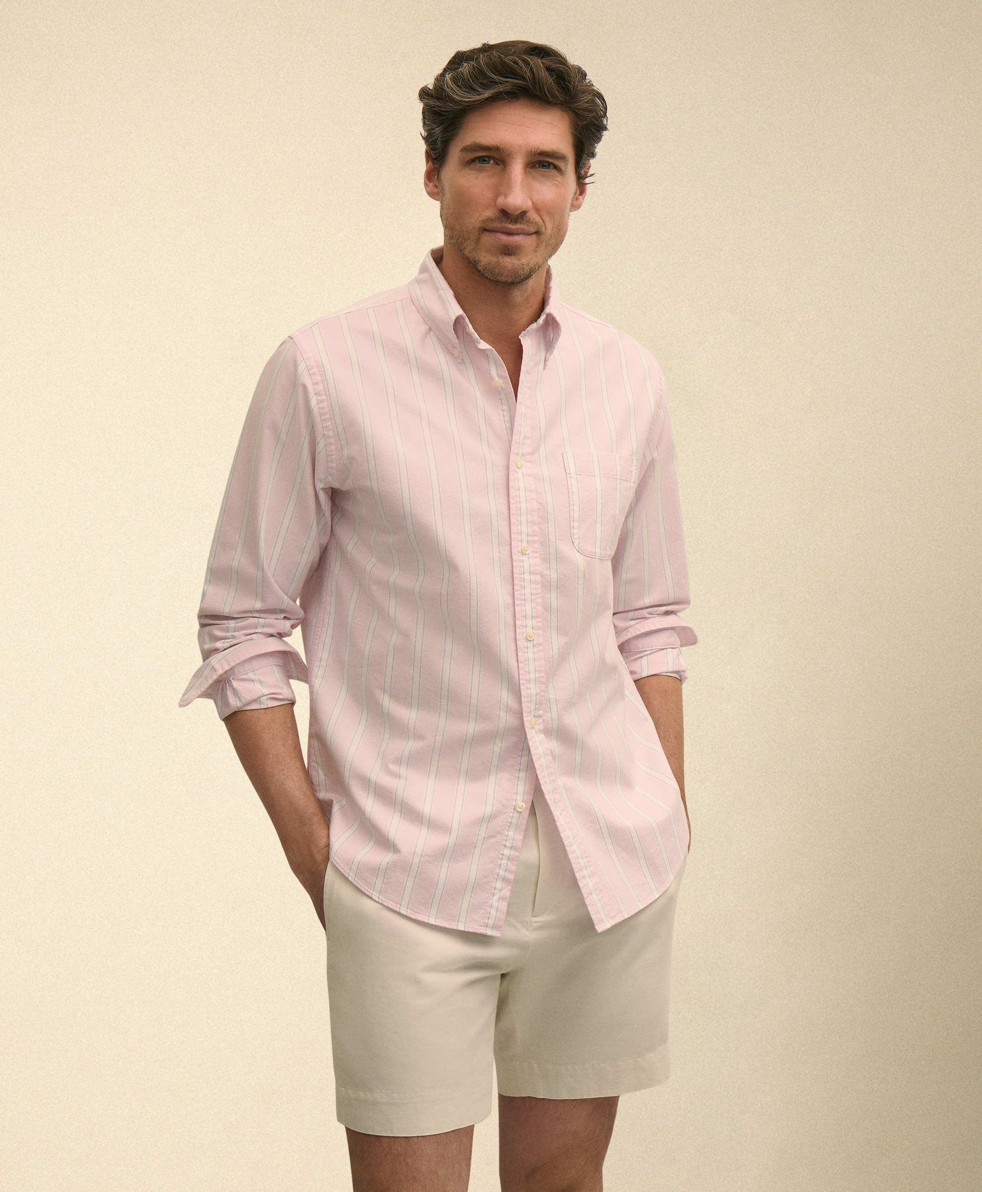  Brooks Brothers Camicia Friday Regular Fit In Oxford Con Collo Button Down - Uomo Camicie Casual Rosa S 