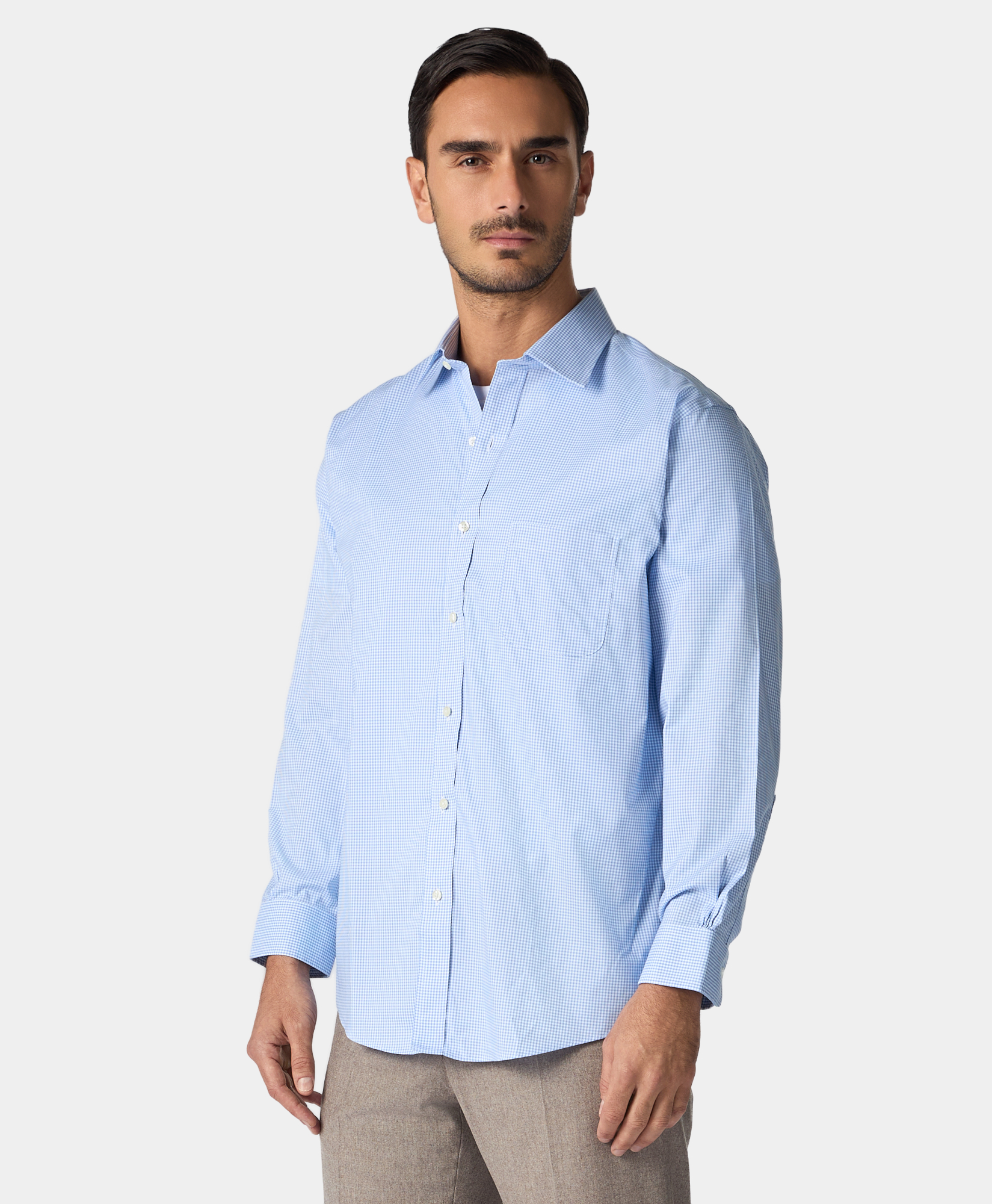  Brooks Brothers Anzughemd Aus Stretch-supima-baumwolle Mit Polo-button-down-kragen Im Slim Fit - Mann Formelle Hemden Blau 18h 