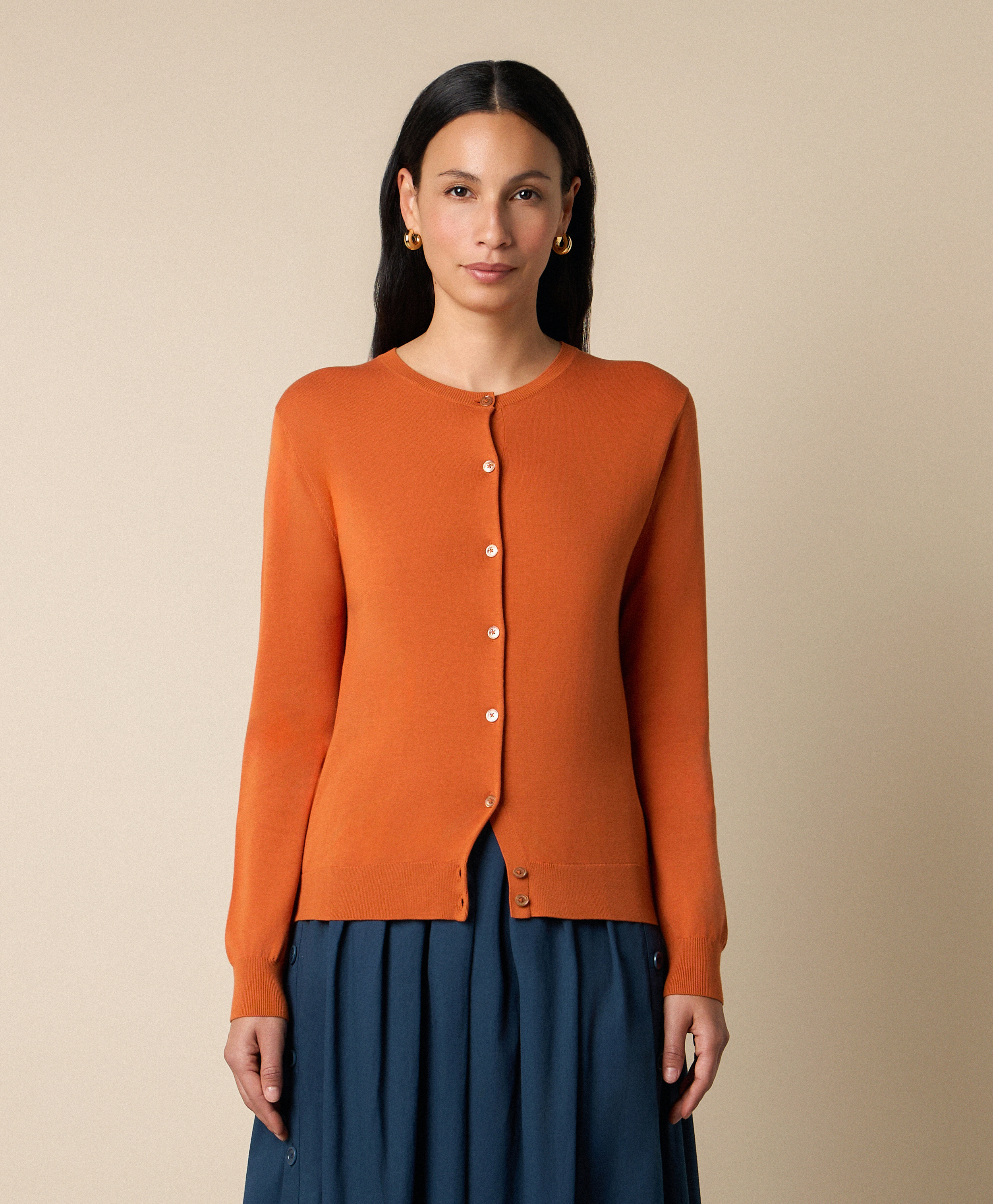  Brooks Brothers Cardigan Aus Baumwolle - Frau Strickwaren Rost M 