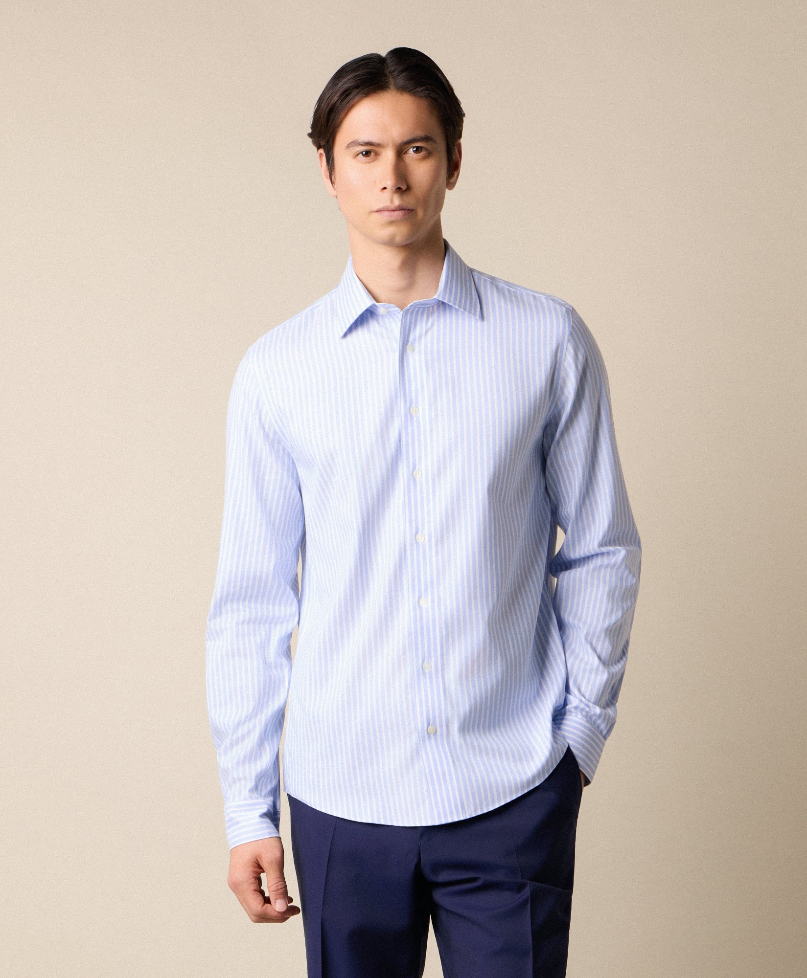  Brooks Brothers Slim Fit Non-iron Performance-hemd Mit Ainsley-kragen - Mann Formelle Hemden Blau 14h 