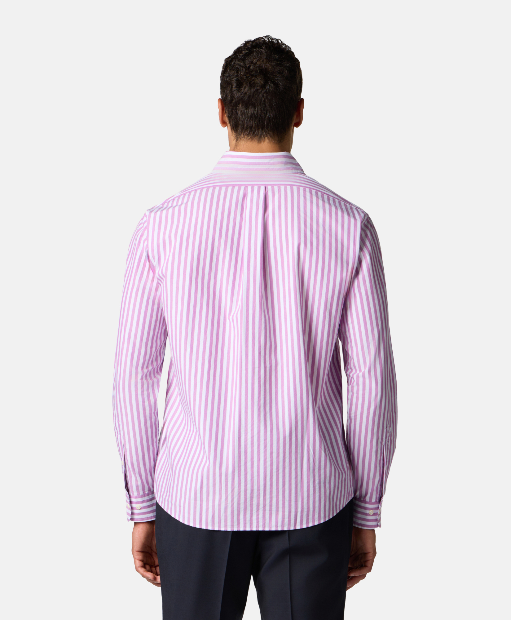  Brooks Brothers Camicia Regular Fit In Popeline A Righe Con Collo Button Down - Uomo Camicie Casual Viola Xxl 