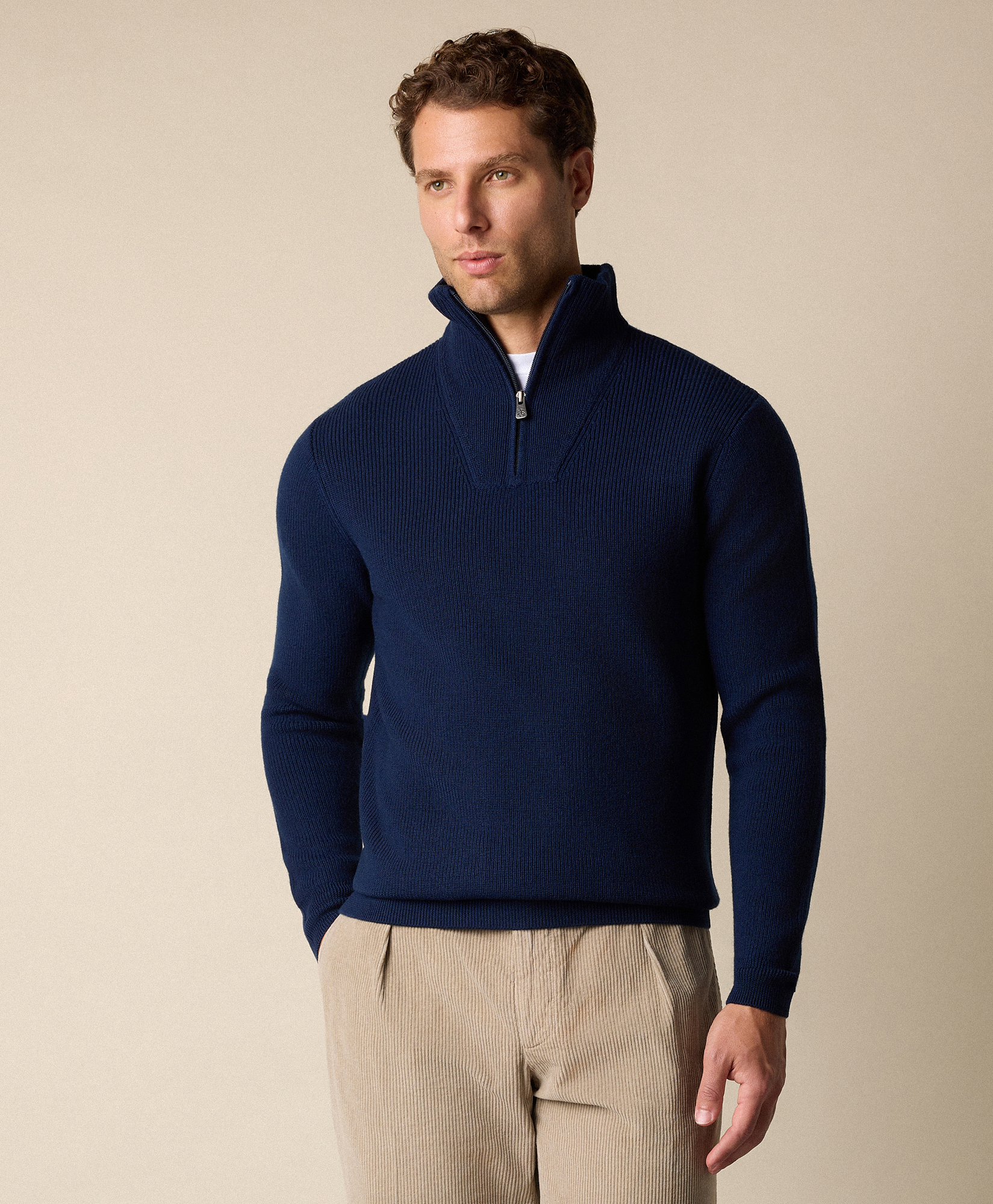 Pantalon habillé en laine mélangée Bleu | FR