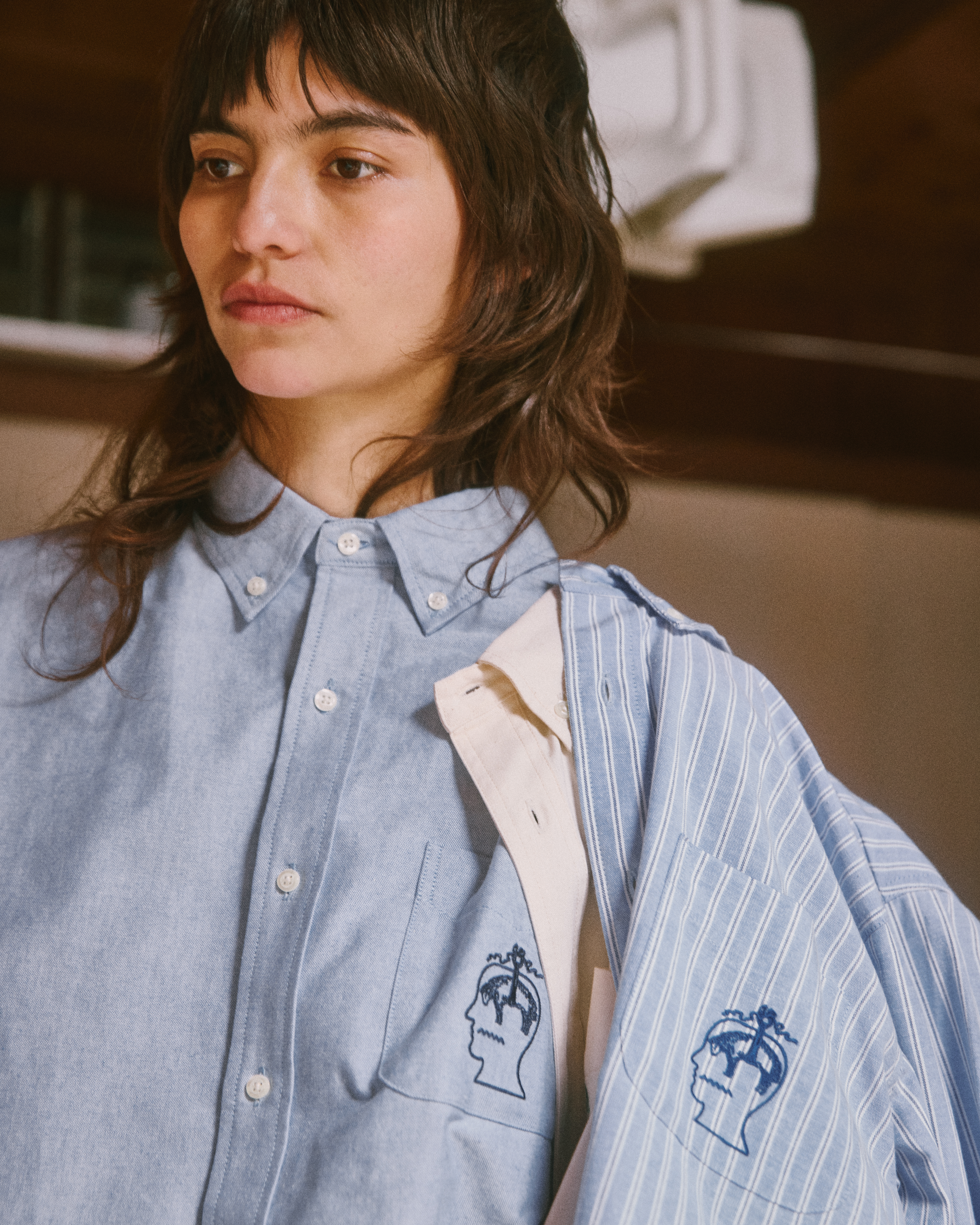  Brooks Brothers Brain Dead X Brooks Brothers California Oxford Button Up Shirt - Man Brain Dead X Brooks Brothers Blue M 