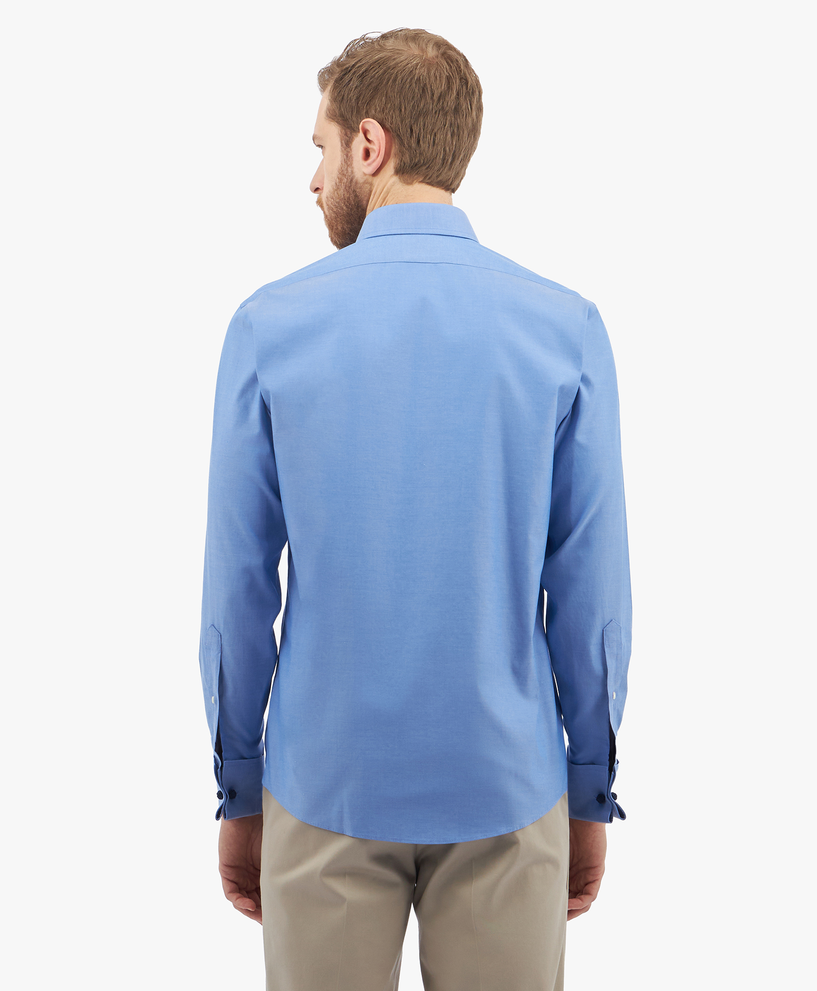  Brooks Brothers Blue Regular Fit Non-iron Stretch Supima Cotton Pinpoint Oxford Cloth Dress Shirt With Ainsley Collar - Man Dress Shirts Blue 15h 