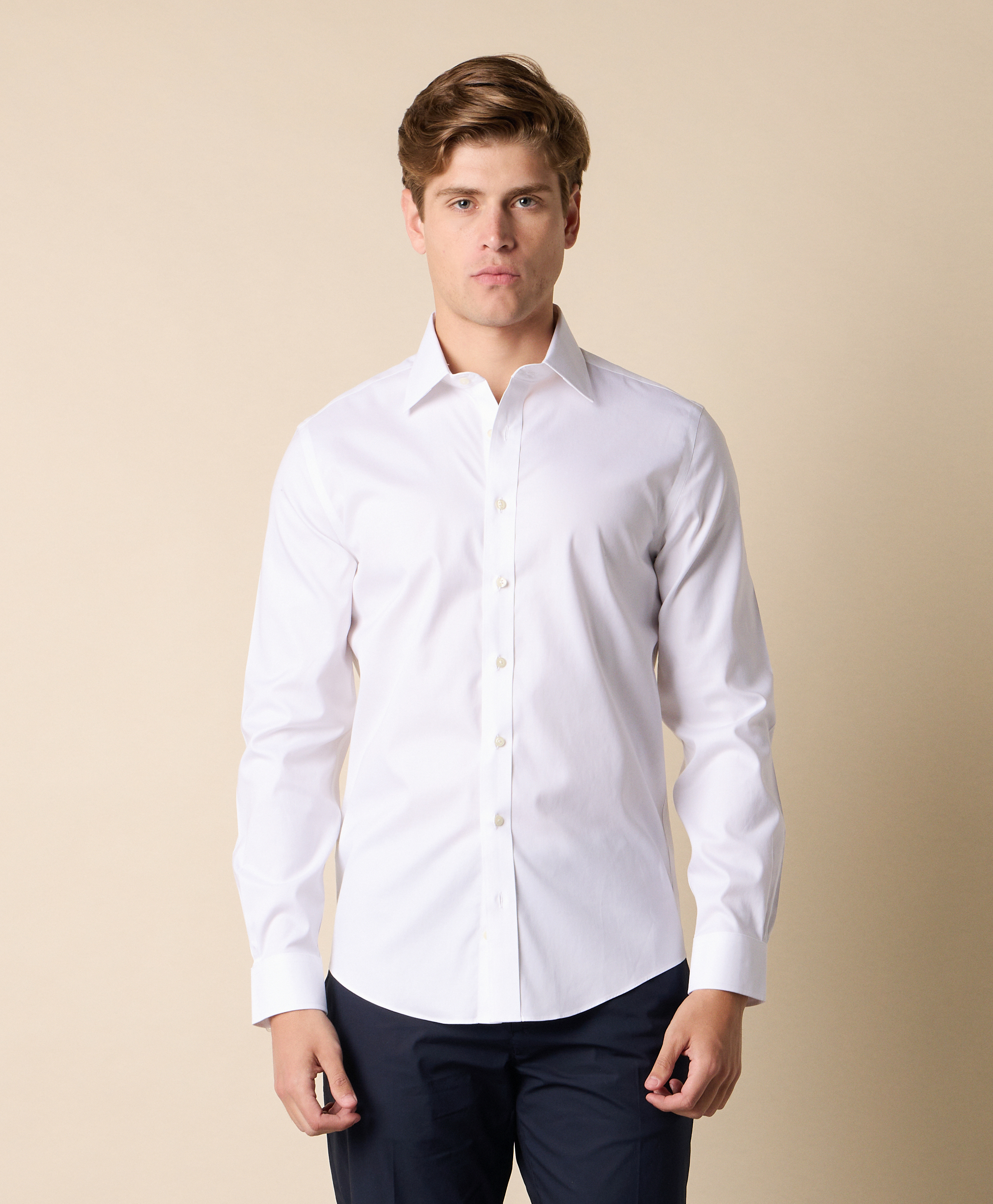  Brooks Brothers Slim Fit Non-iron Oxford Pinpoint Shirt With Ainsley Collar - Man Dress Shirts White 15 