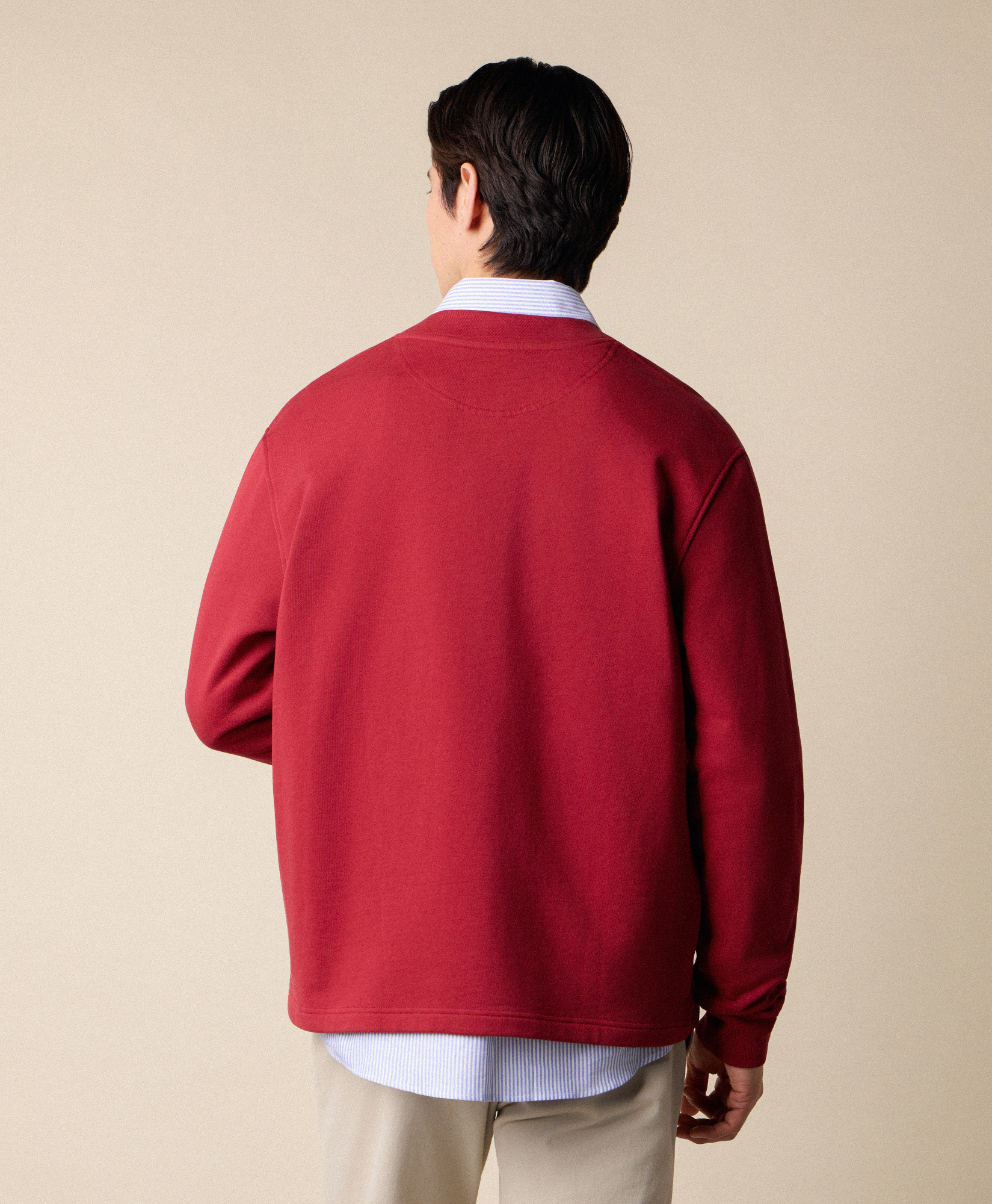  Brooks Brothers Cardigan Aus Baumwolle Mit Gedrucktem Logo Und V-ausschnitt - Mann Sweatshirts Burgunderrot M 