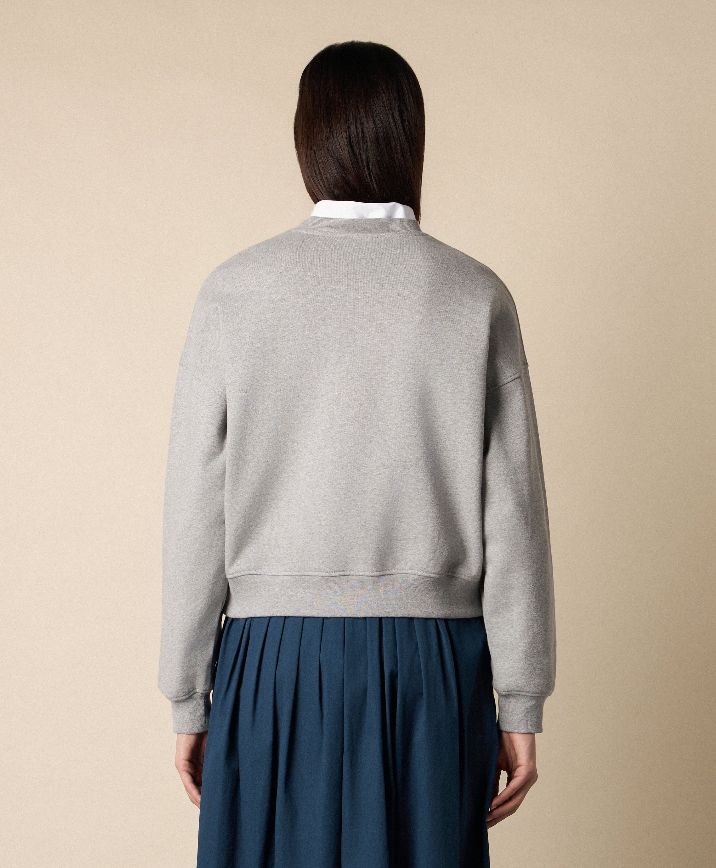  Brooks Brothers Baumwoll-sweatshirt Mit Logo - Frau Strickwaren Grau Xs 