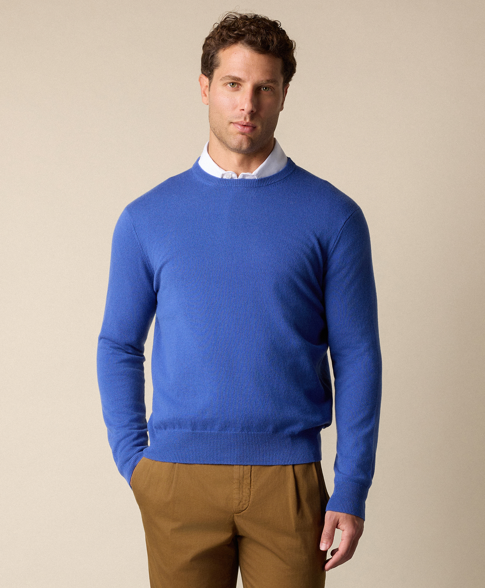  Brooks Brothers Rundhals-pullover Aus Kaschmir - Mann Strickwaren Indigo Xxxl 